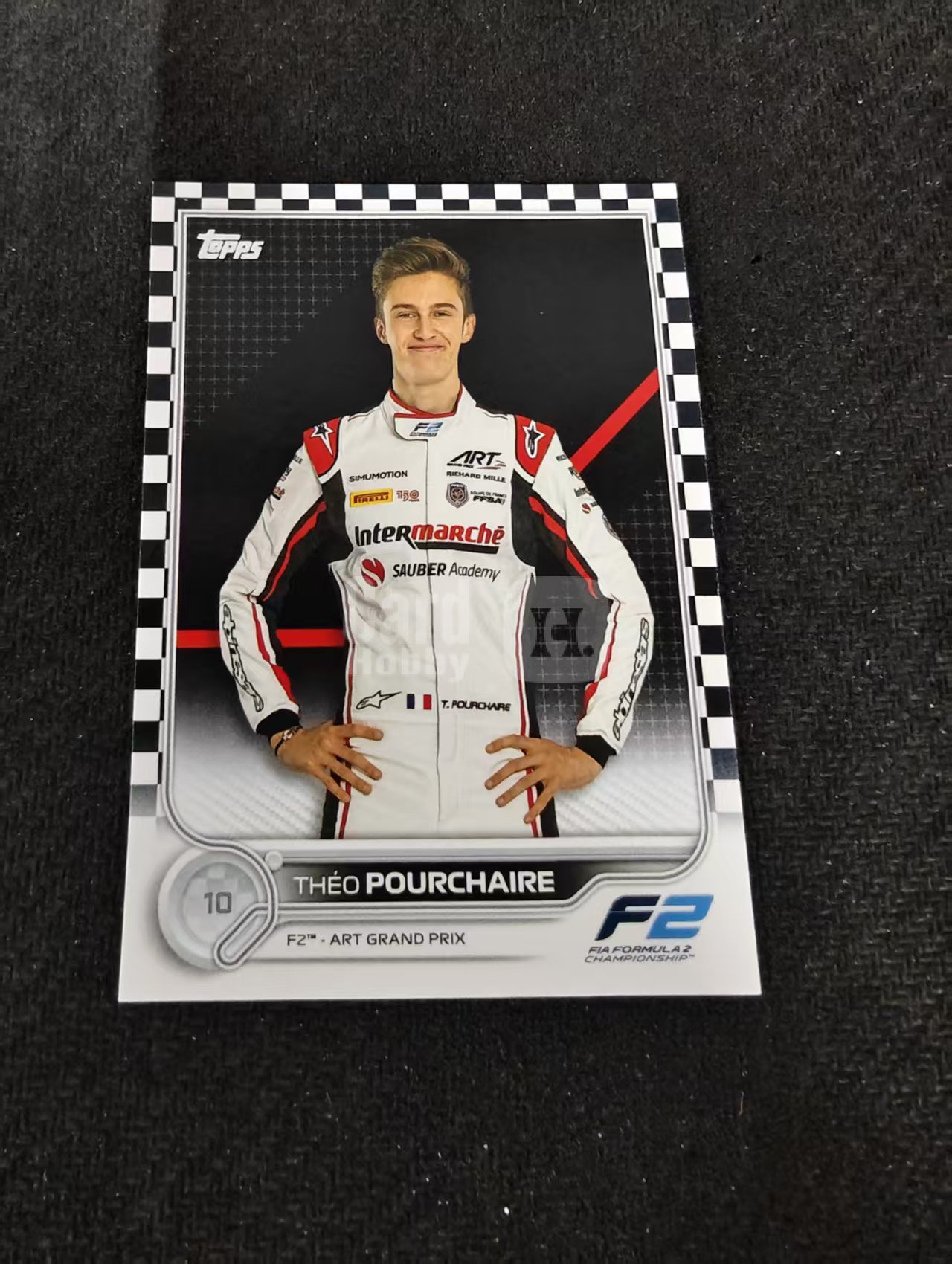 2022 Topps Chrome F1 Theo Pourchaire 西奥 普尔谢尔 F2 黑白棋盘 划痕 边角瑕疵@86