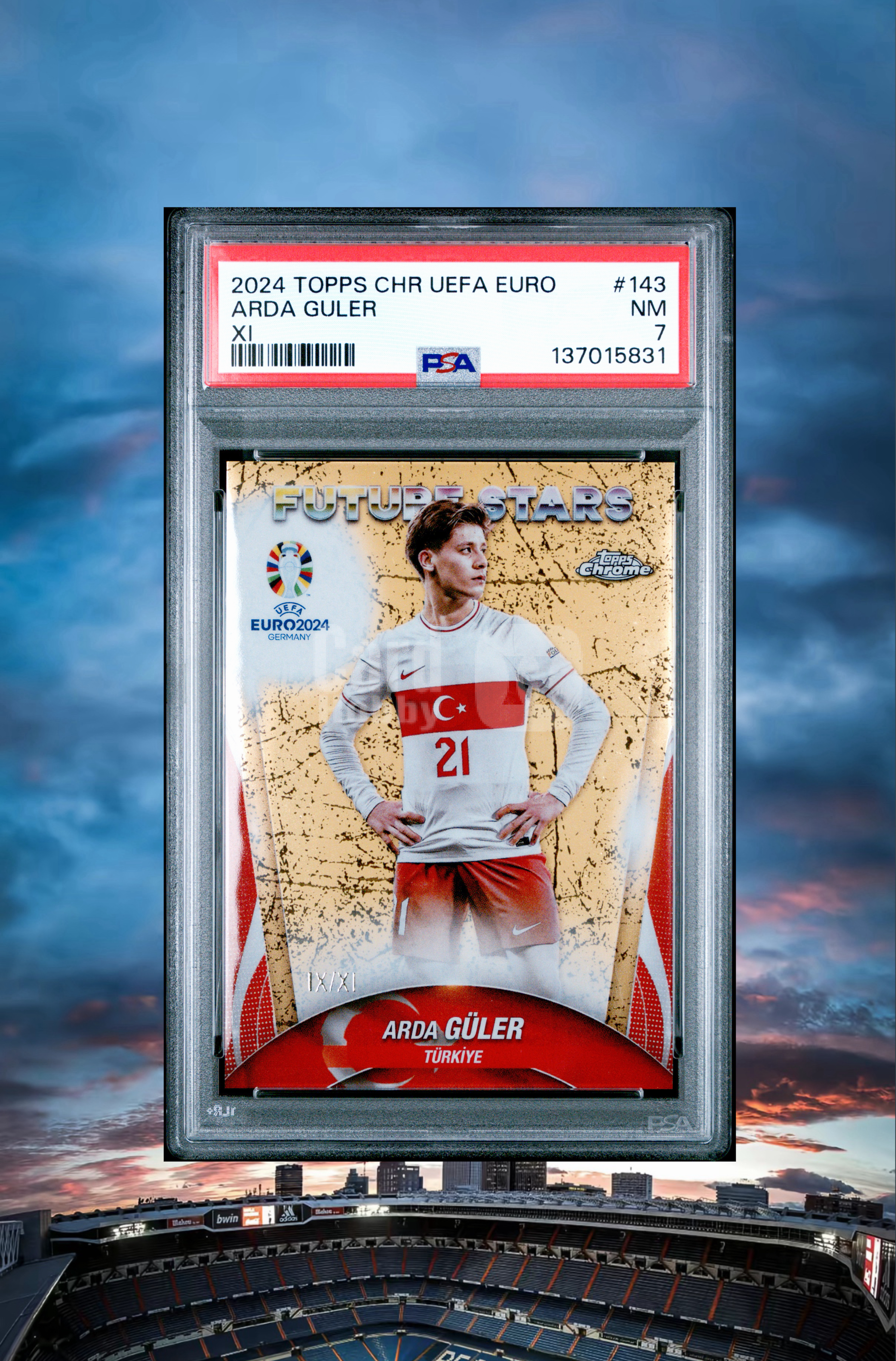 2024 Topps Chrome Guler TC 元年 欧洲杯 居莱尔 /11编 XI/编 罗马折 皇马 皇家马德里 土耳其 Turkey PSA评级 姆巴佩 维尼修斯 贝林厄姆 队友 江枫拍卖