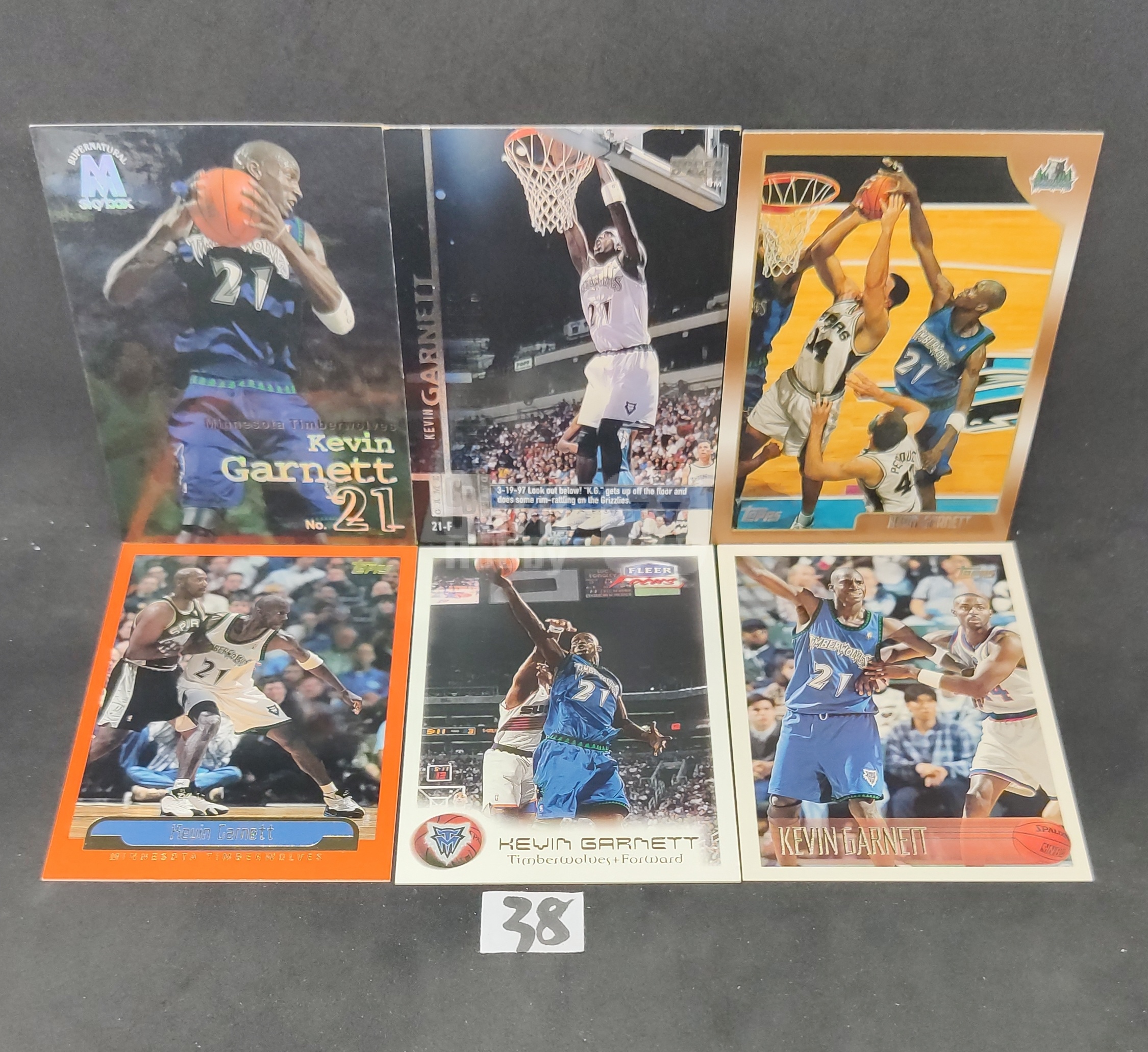 【DC拍卖】7.14 Lot 6 张 凯文・加内特 Kevin Garnett KG 森林狼 Skybox/Topps 多系列 90 年代复古赛场球星卡合集