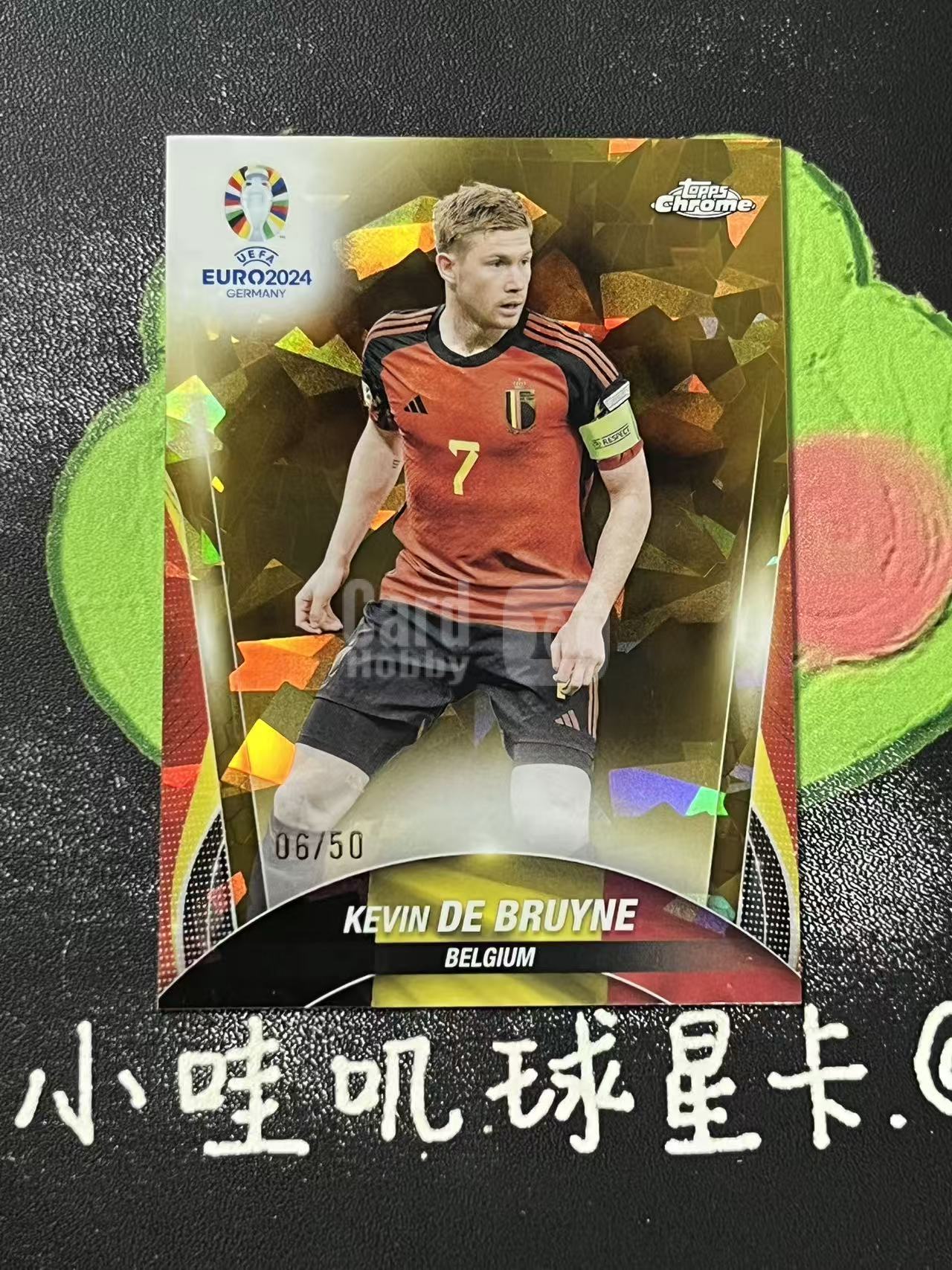 2024 Topps Chrome Kevin De Bruyne 欧洲杯 蓝宝石 比利时 凯文 德布劳内 50编 金碎冰折 曼城 微瑕如图【ZYP代拍】羽羽