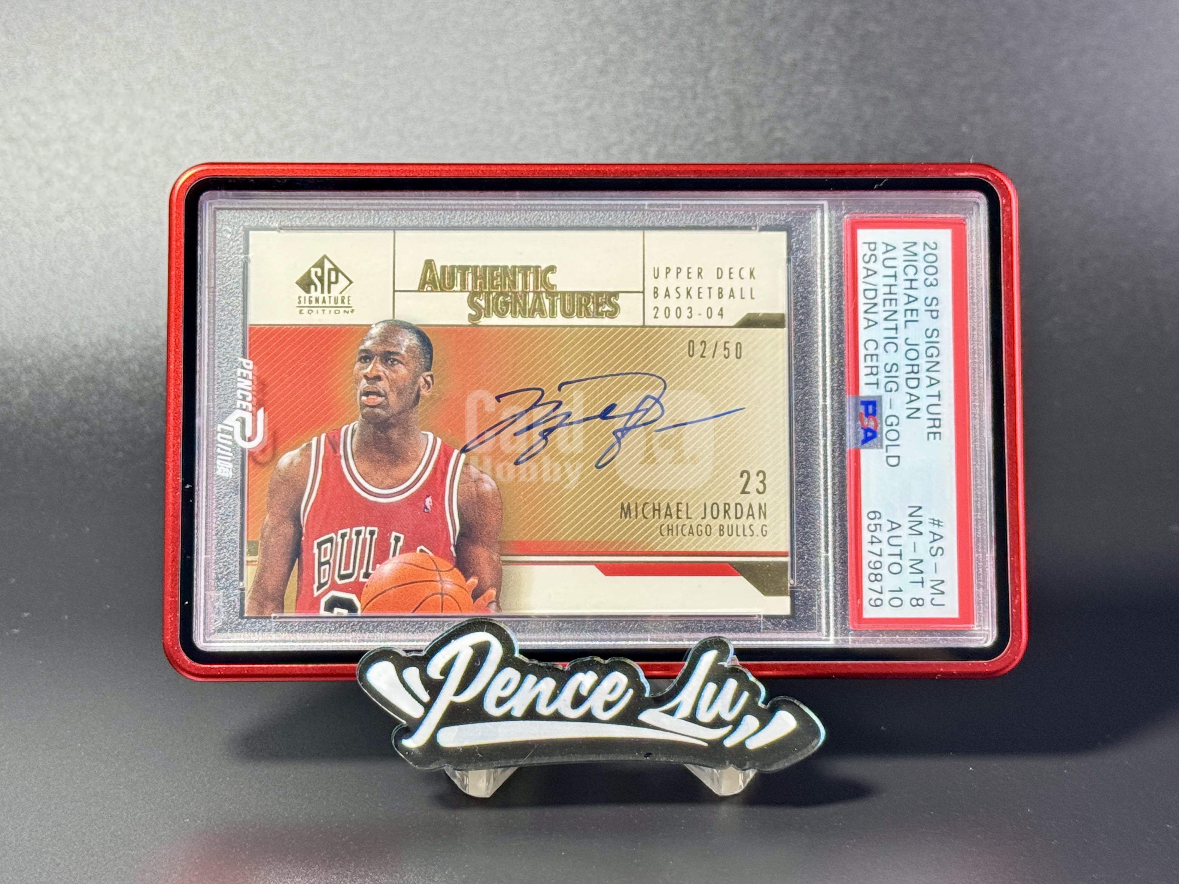 【喷子拍卖】2003-04 upper deck SPS Michael Jordan 芝加哥公牛 篮球之神 迈克尔 乔丹 签字 50编 gold 金版 卡签 系列大hit卡 金版超级有价 墨迹很好 PSA8/10 送订制壳 ZGCH