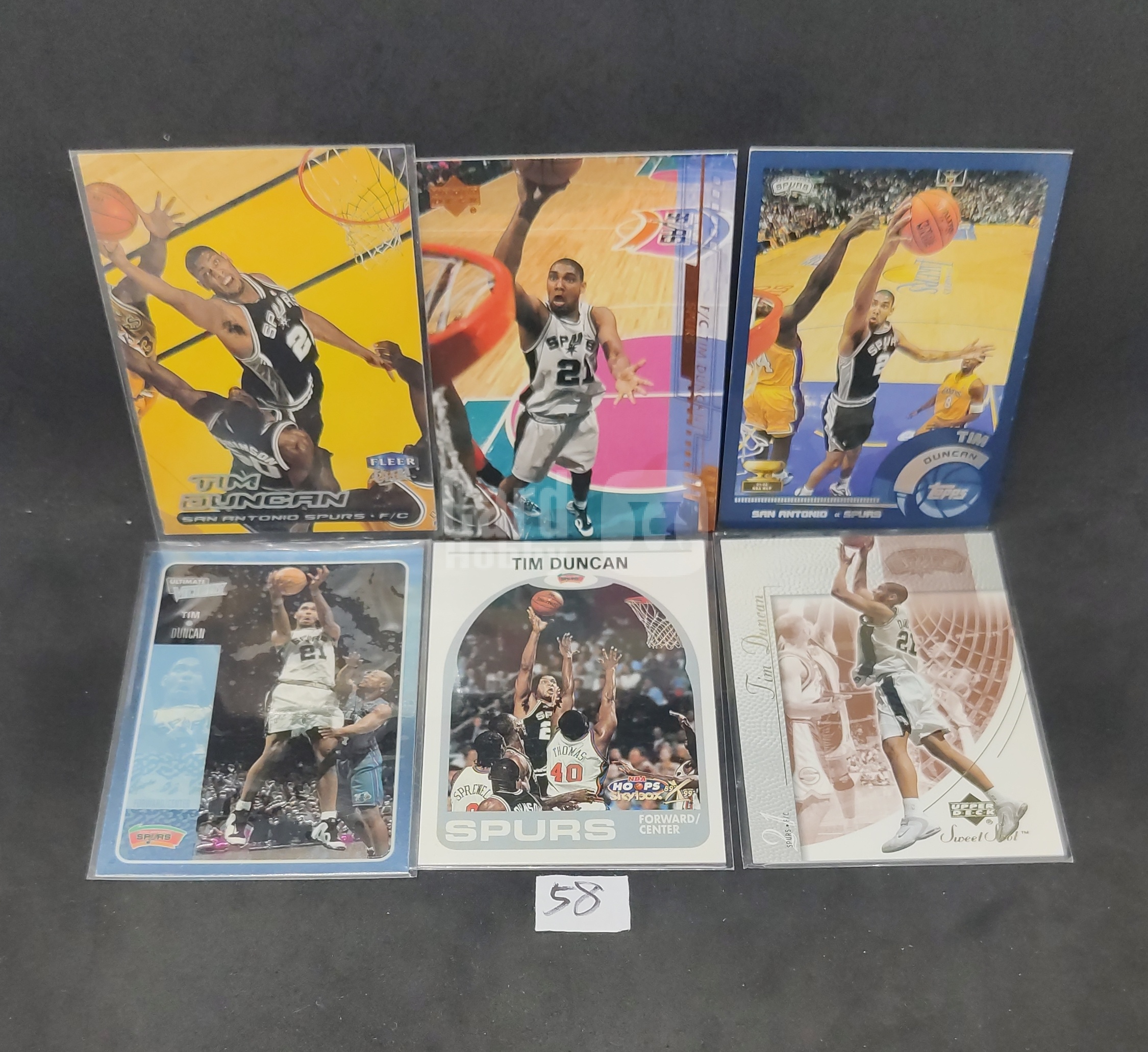 【DC拍卖】7.18 蒂姆・邓肯 圣安东尼奥马刺 1999-2002 6 张 Fleer/Topps/UD/Hoops 经典老卡打包