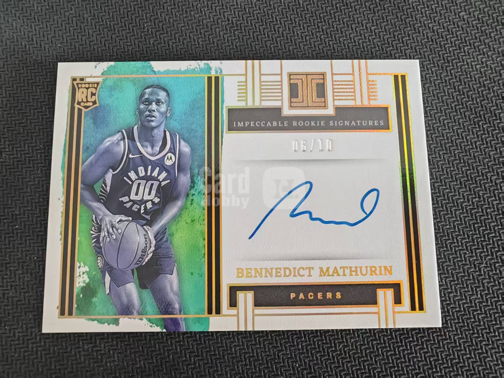 「钢炮拍卖」2022-23 Panini Impeccable Bennedict Mathurin RC 小真金 新秀 步行者 马图林 10编 卡签 签字 金平行 收藏必备 G 鹏浩