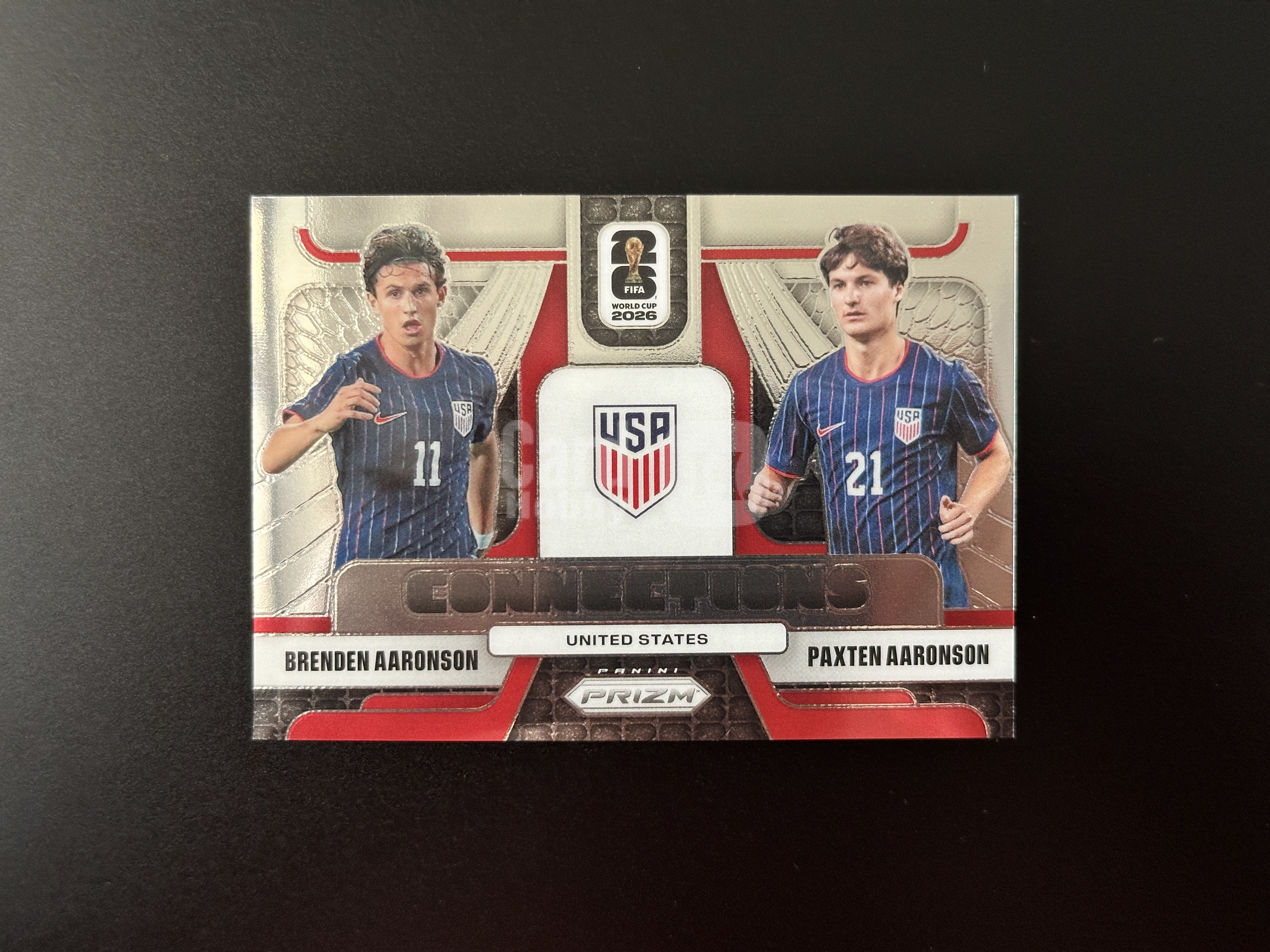2026 Panini Prizm World Cup Brenden Aaronson/Paxten Aaronson PZ世界杯 美国 阿伦森兄弟 编号5 Connections 连线 特卡
