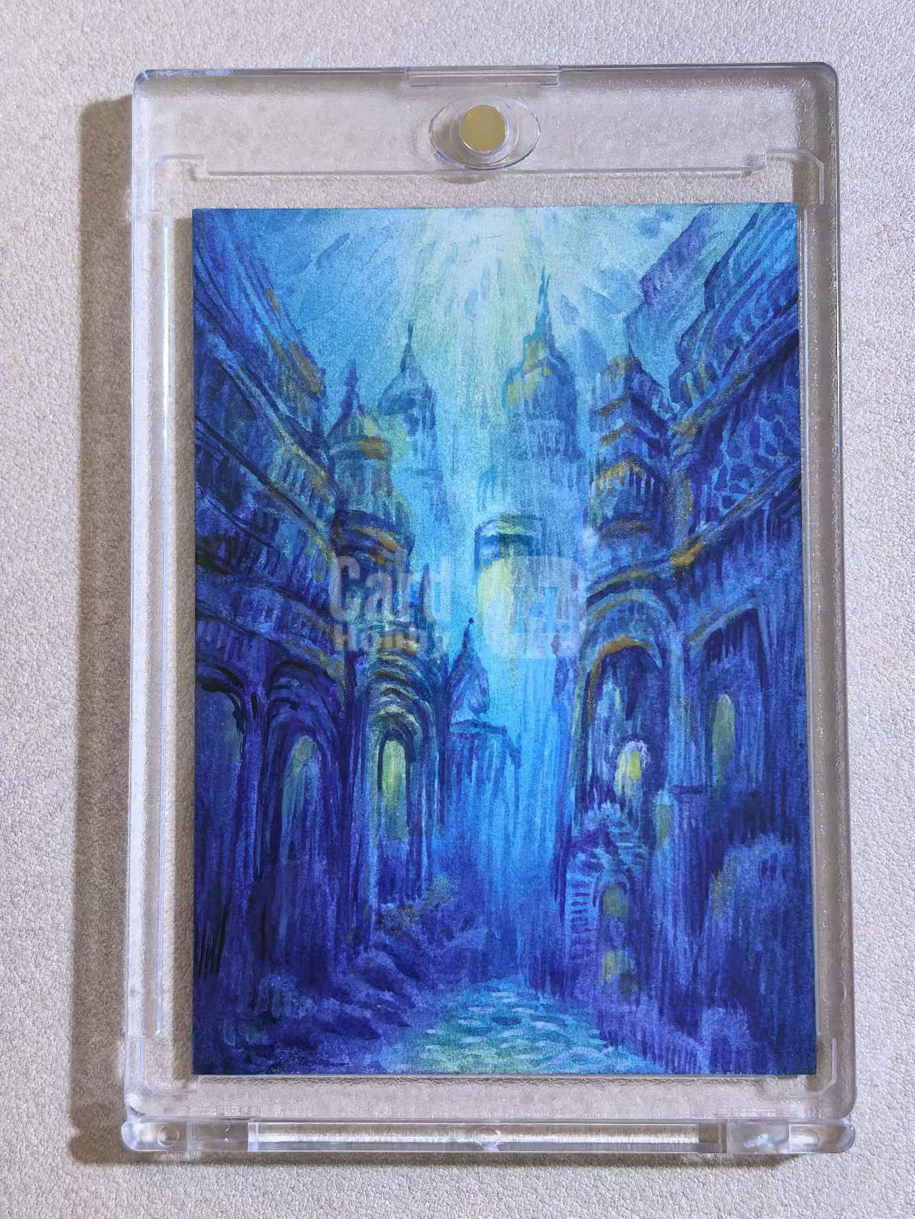 精品手绘 梦溪工作室 “冬日暖阳”系列 1of1 画师签名在背面 “魔幻古城秘境” 默认微瑕 卡品如图