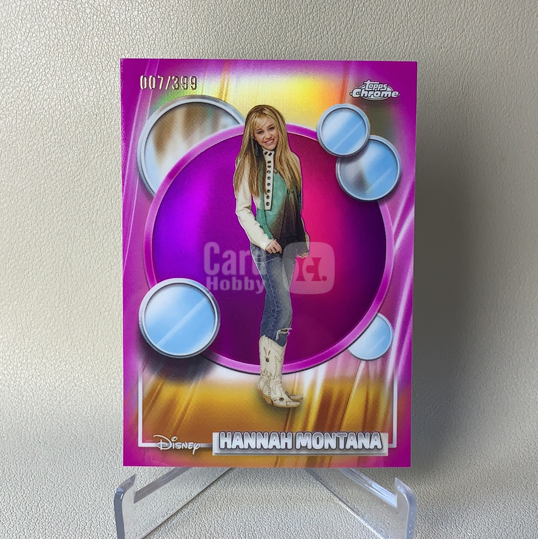 2026 Topps Disney Chrome Hobby 迪士尼 TC Hannah Montana 汉娜·蒙塔娜 007/399编 粉折 折射 品相如图 凑套必备 Yuc