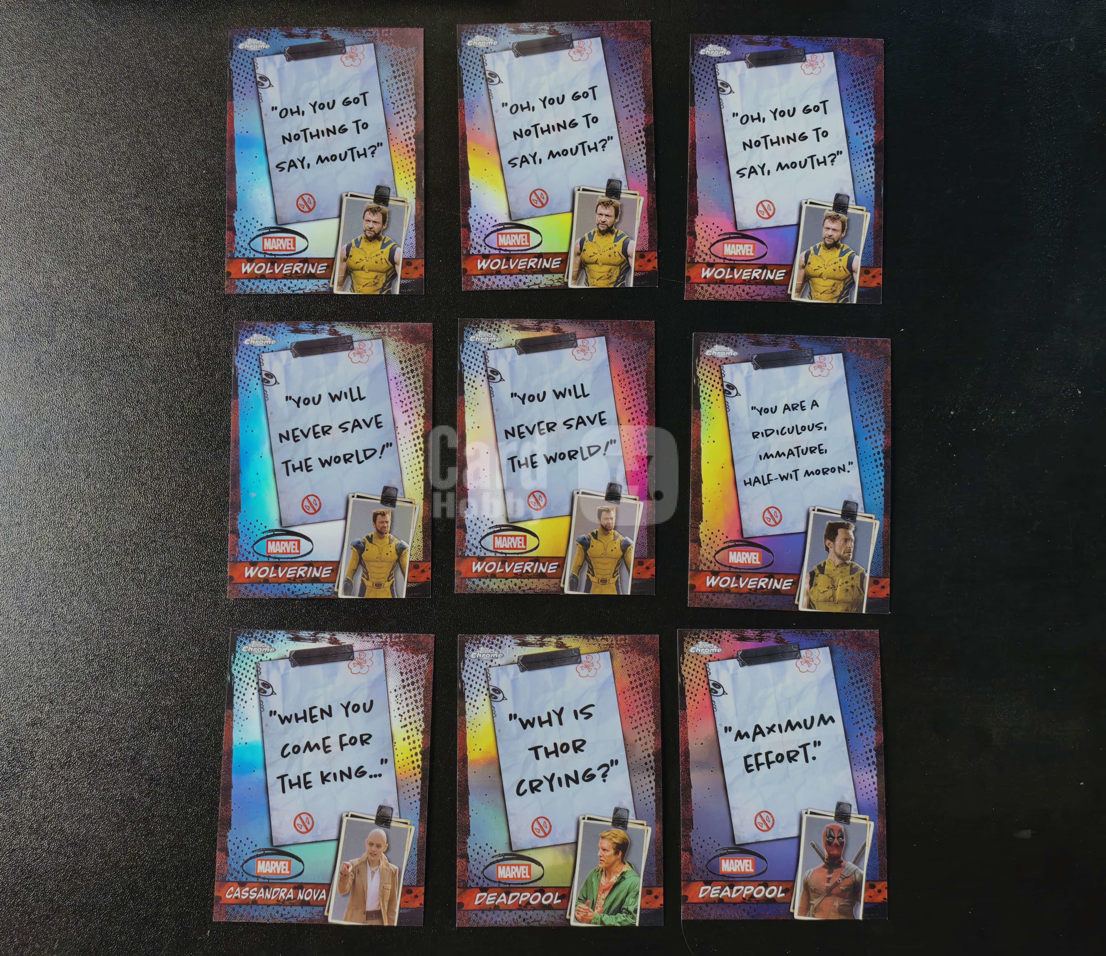 2025 Topps Chrome Marvel Deadpool 漫威 死侍与金刚狼 银折 9张打包出 卡品如图 拍前看描述 只合并当天 不累计