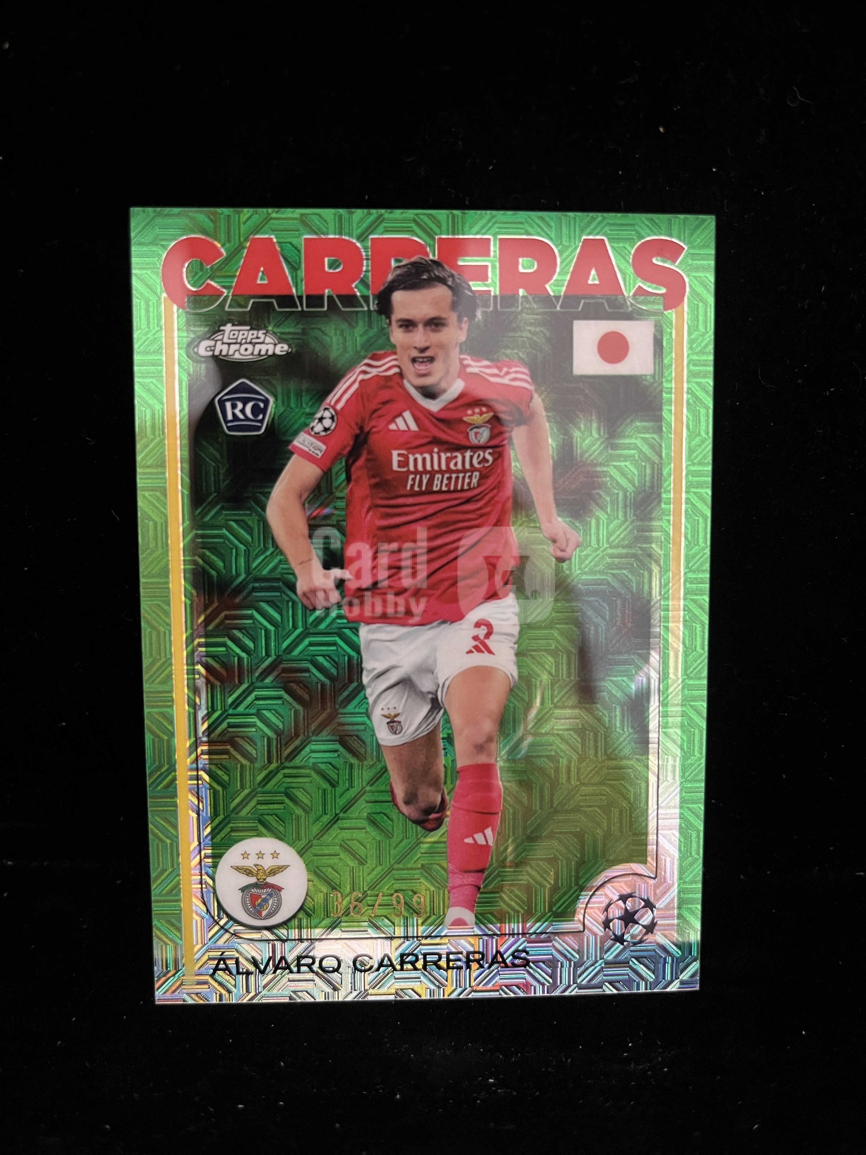 免费代拍 2025 Topps Chrome 欧冠 阿尔瓦罗·费尔南德斯 Álvaro Carreras RC 36/99编 绿折 卡品如图#B087