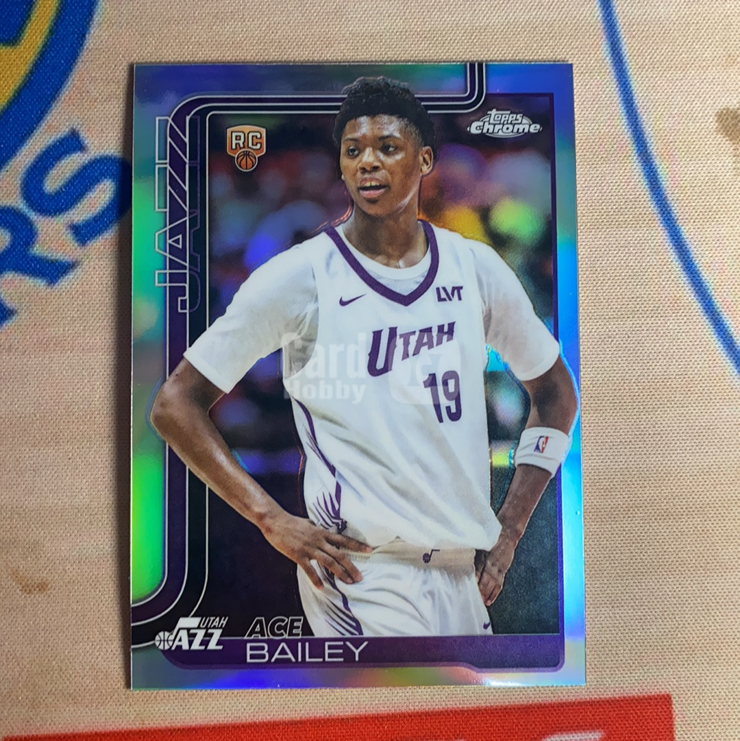 2025-26 Topps Chrome "Ace" Bailey RC tc系列 NBA 爵士 新秀 艾斯贝利 埃斯贝利 正银折 #2 卡品如图 凑套必备