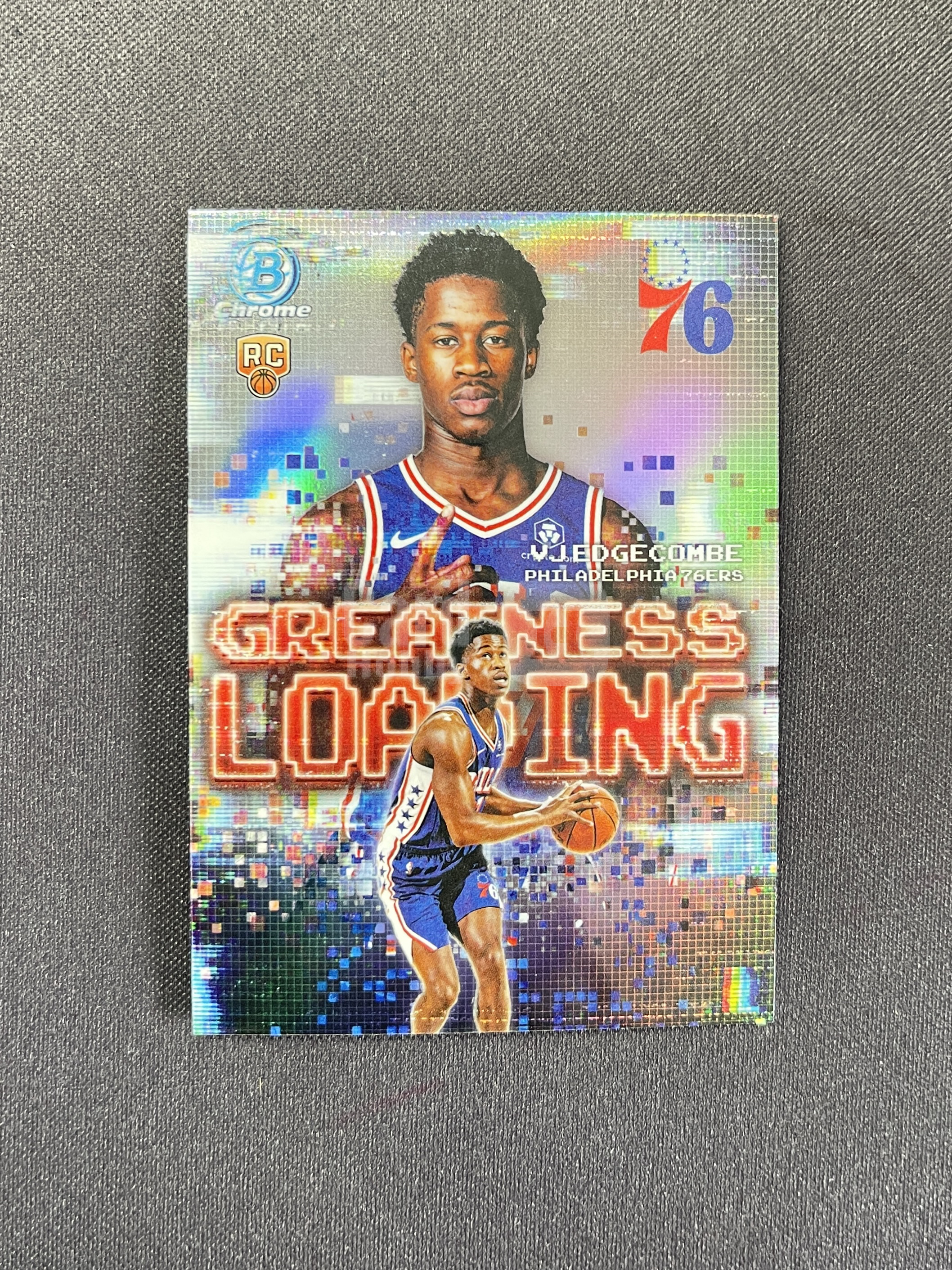2025-26 Topps Bowman Chrome Valdez VJ Edgecombe Jr RC BM 76人 新秀 VJ埃奇库姆 GreatnessLoading 特卡 银折 细节如图