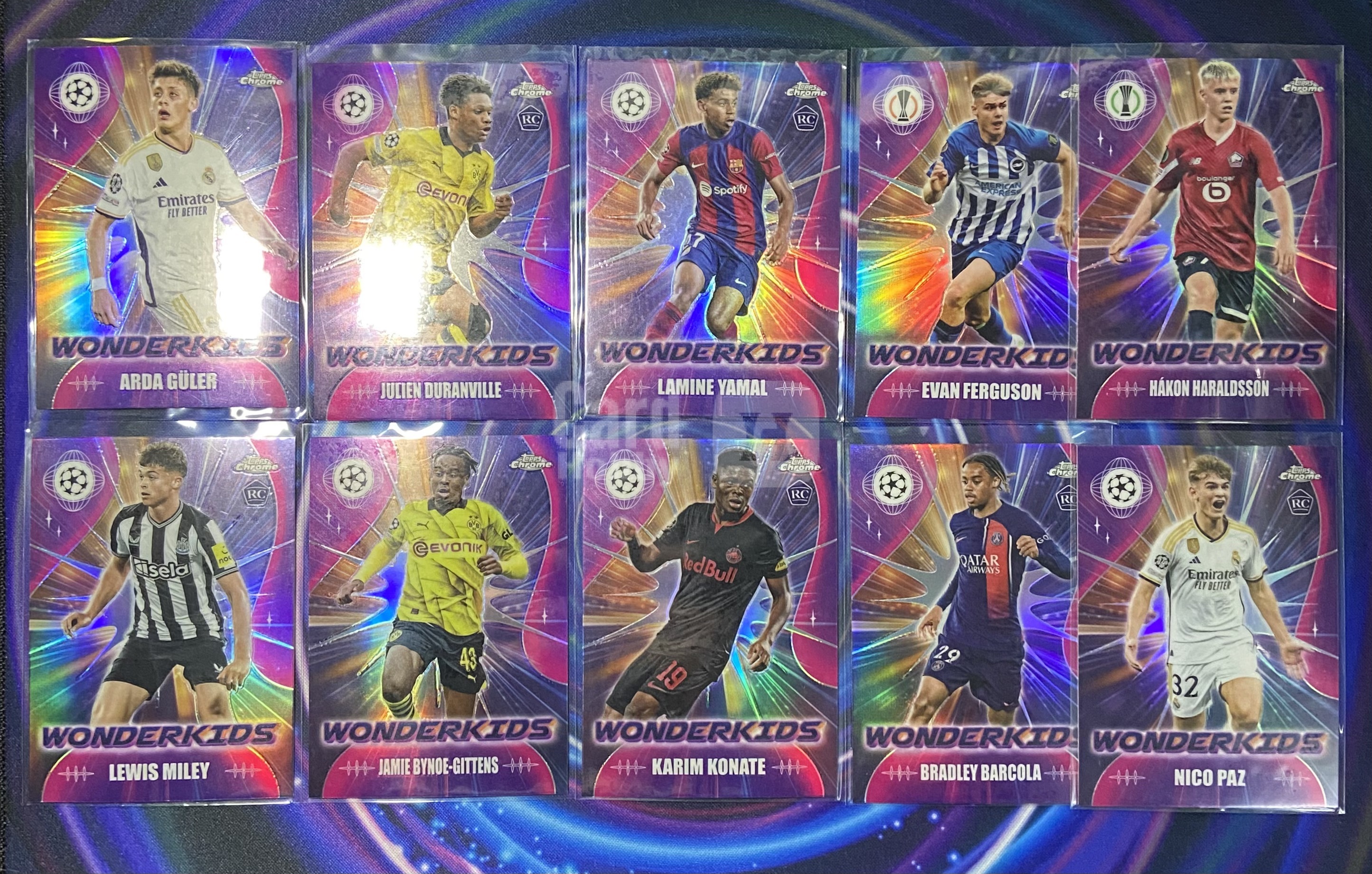 2024 Topps Chrome Lamine Yamal RC 欧冠 全套 10张 神奇小妖 特卡 新秀 亚马尔 帕斯 米利 巴尔科拉 杜兰维尔 居莱尔 吉滕斯等 银折 折射 打包 万卡-双双