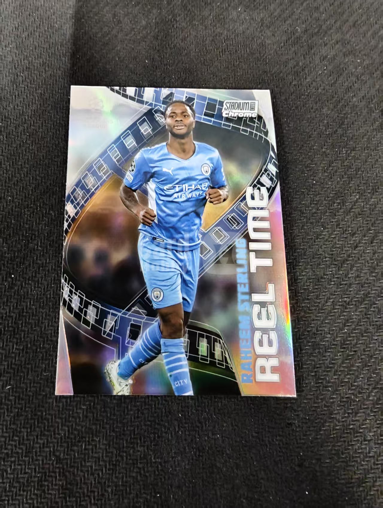 【可合并,不累计】2022 Topps Stadium Club Chrome Raheem Sterling 欧冠竞技场 曼城 斯特林 银折 特卡 划痕 边角瑕疵