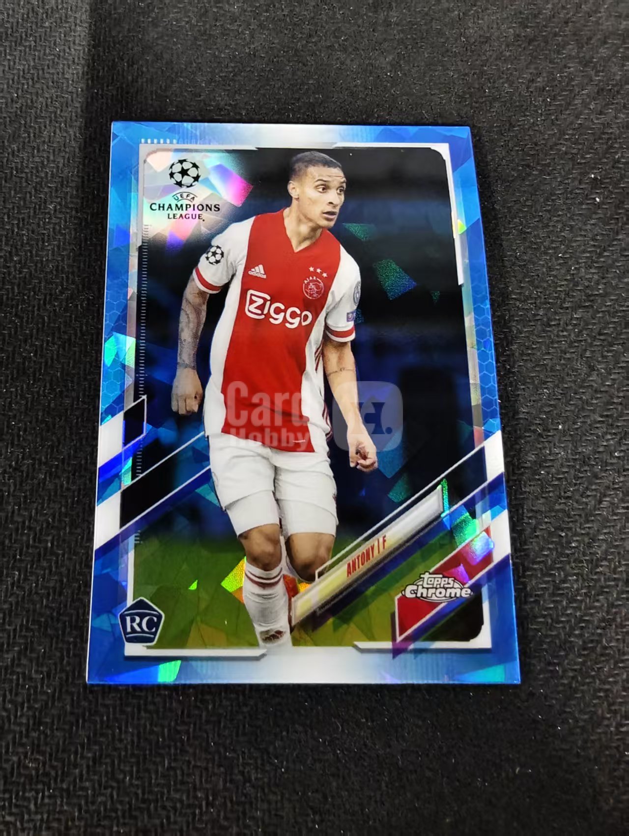 【可合并,不累计】2021 Topps chrome Antony RC 安东尼 阿贾克斯 新秀 欧冠 蓝宝石 蓝碎冰折 #87 划痕 边角瑕疵
