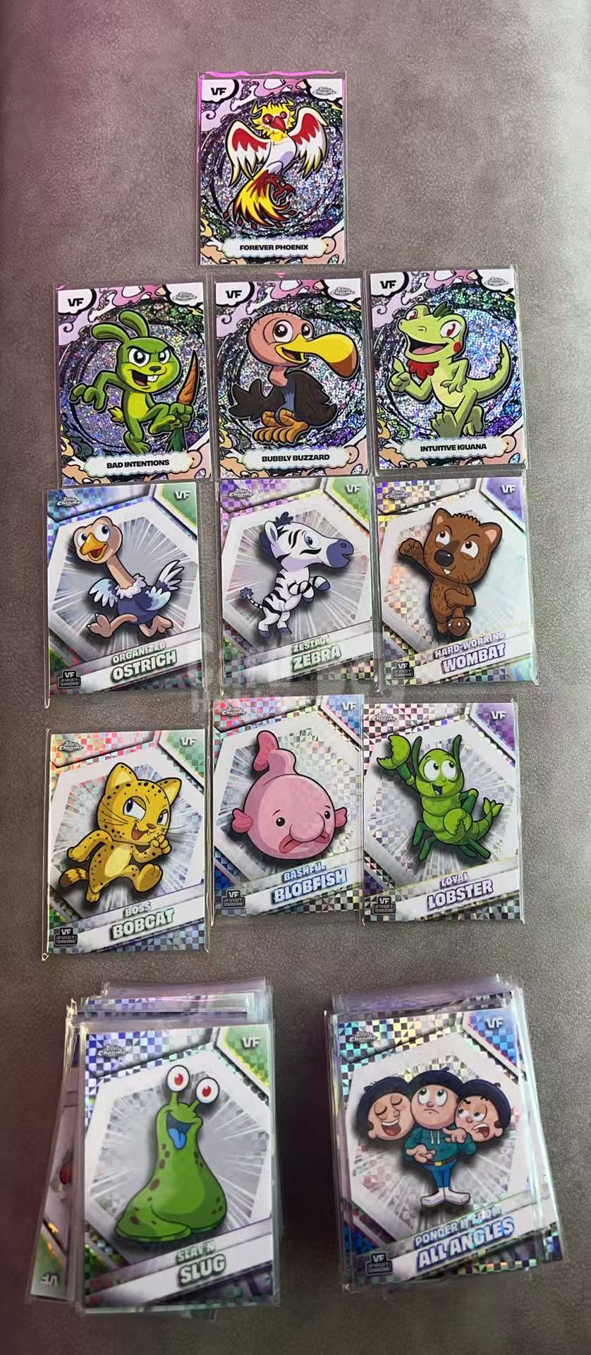8281【330球星卡实体店代卖】2026 Topps Chrome VF VeeFriends 老大山猫 善良战士 赤诚龙虾 软萌粉水滴鱼 110张 格子折 LOT 无卡具 仅顺丰寄 (WWTY)