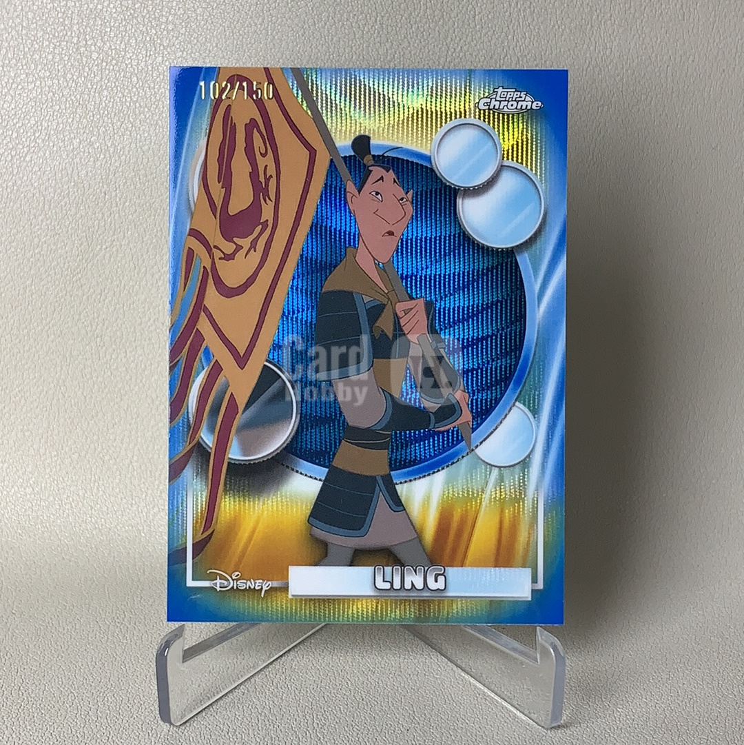 2026 Topps Disney Chrome Hobby 迪士尼 TC Ling 林 102/150编 花木兰 蓝波纹折 折射 品相如图 凑套必备 Yuc