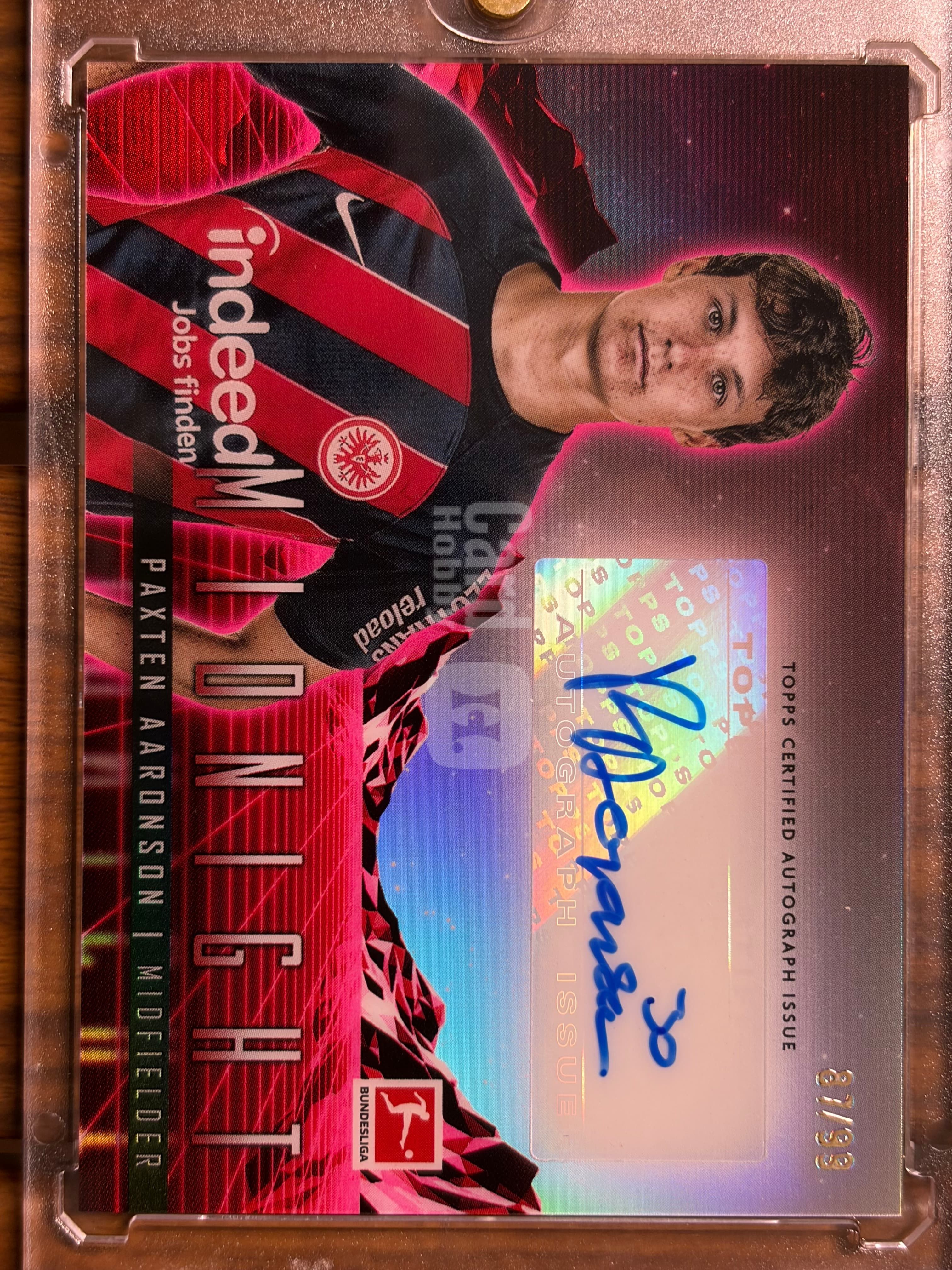 2024 Topps Midnight Paxten Aaronson TC德甲 午夜 世界杯 美国 法兰克福 帕克斯滕 阿伦森 /99编 完美签字 实卡美丽  收藏必备