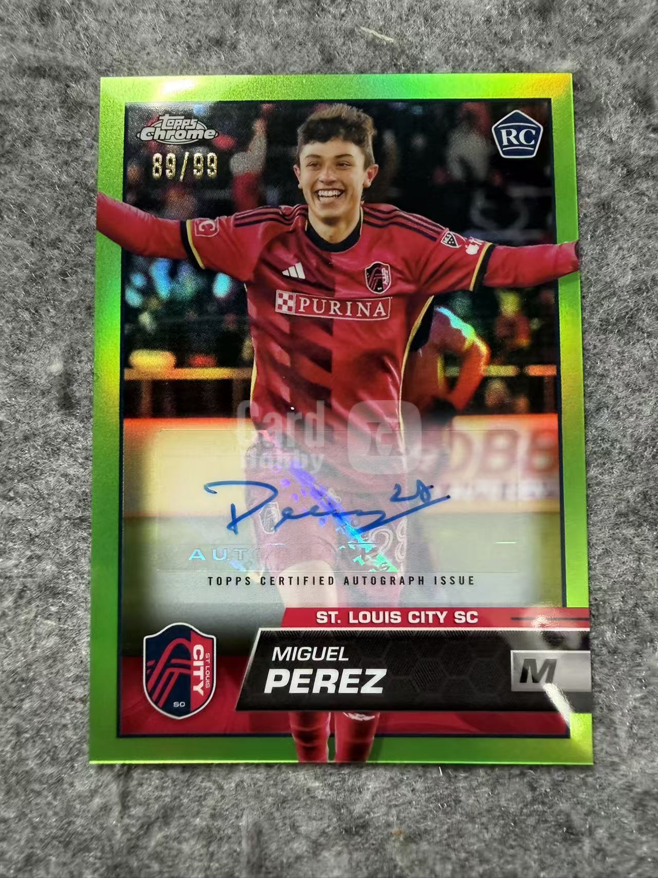 2023 Topps Chrome Miguel Perez RC MLS 美职联 圣路易斯城 米盖尔 皮雷斯 新秀 签字 签名 99编 绿折 卡品如图 收藏必备