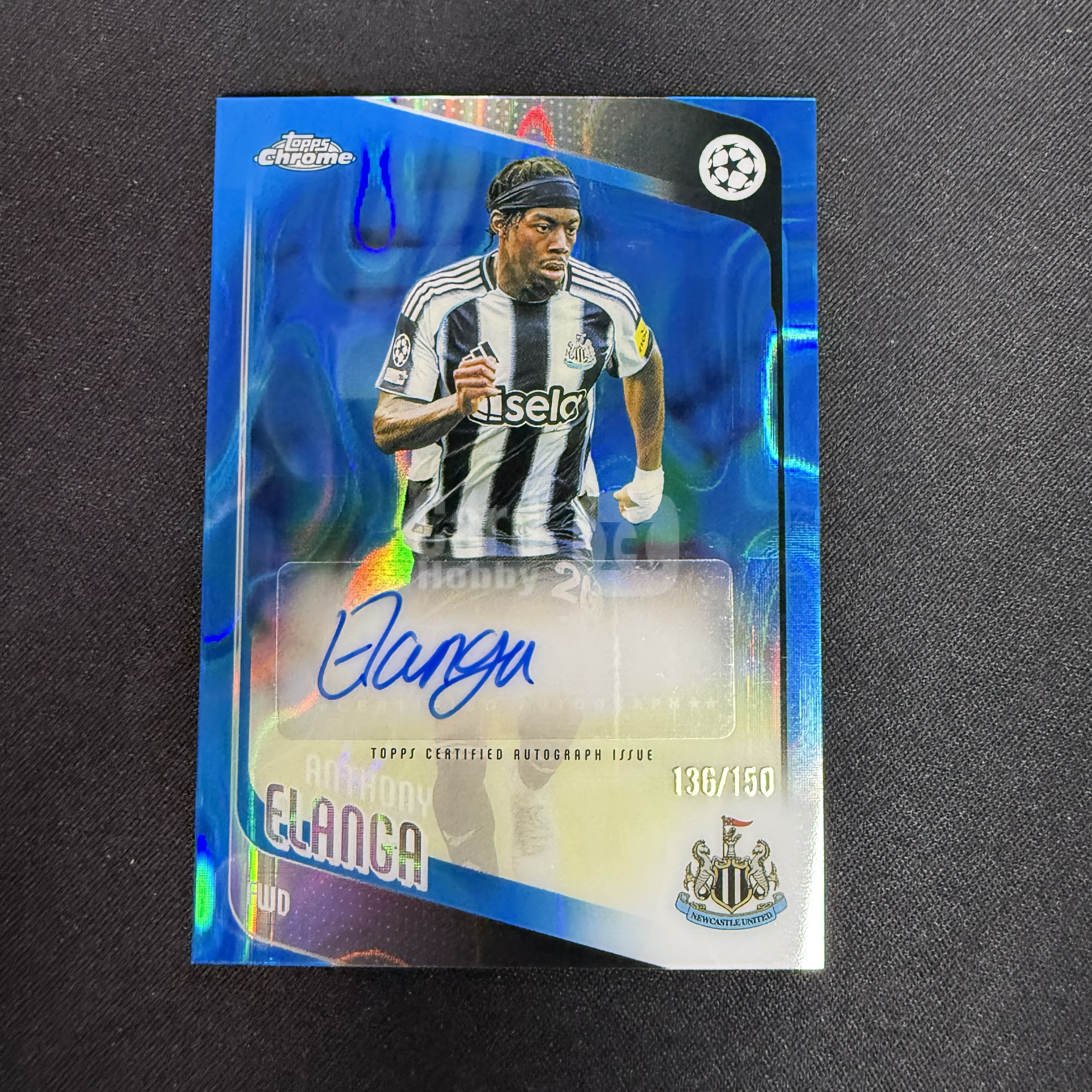 2025-26 Topps Chrome Anthony Elanga 【SC拍卖】tc 埃兰加 纽卡斯尔联 136/150编 蓝熔岩 签字 收藏必备(小骆)
