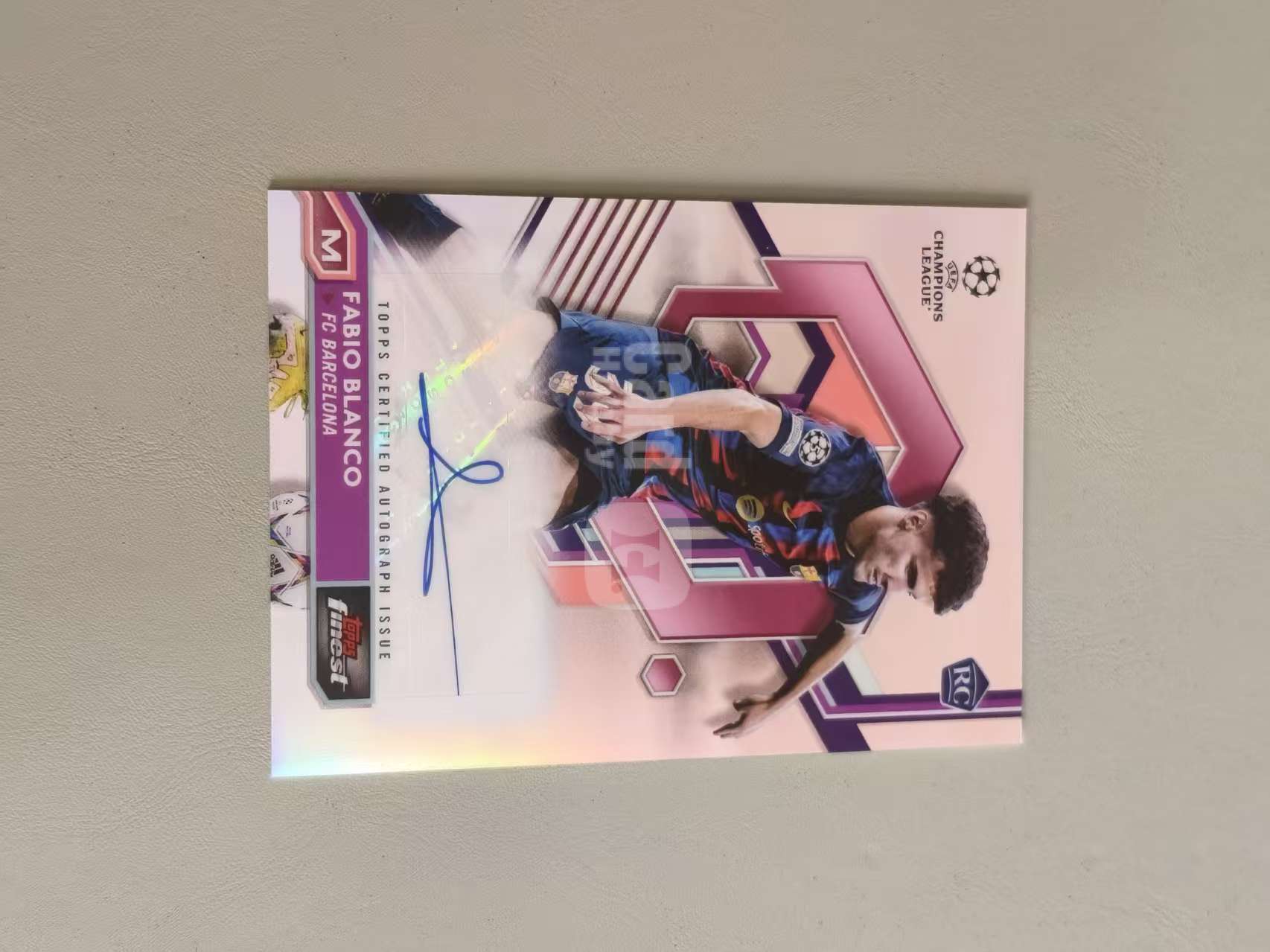 2023 Topps Finest Fabio Blanco RC 法比奥 布兰科 签字 新秀 银折 欧冠 巴萨 巴塞罗那 卡品如图