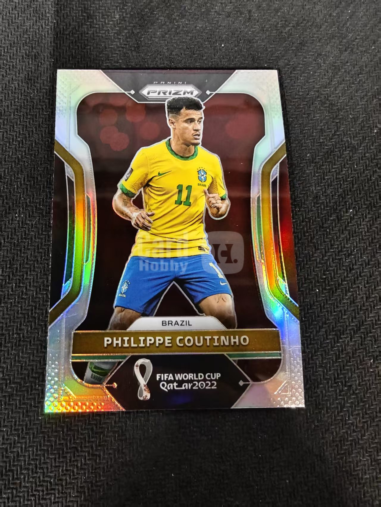 【可合并,不累计】 2022 Panini Prizm Philippe Coutinho 库蒂尼奥 巴西 PZ 卡塔尔世界杯 银折 划痕 边角瑕疵 #33