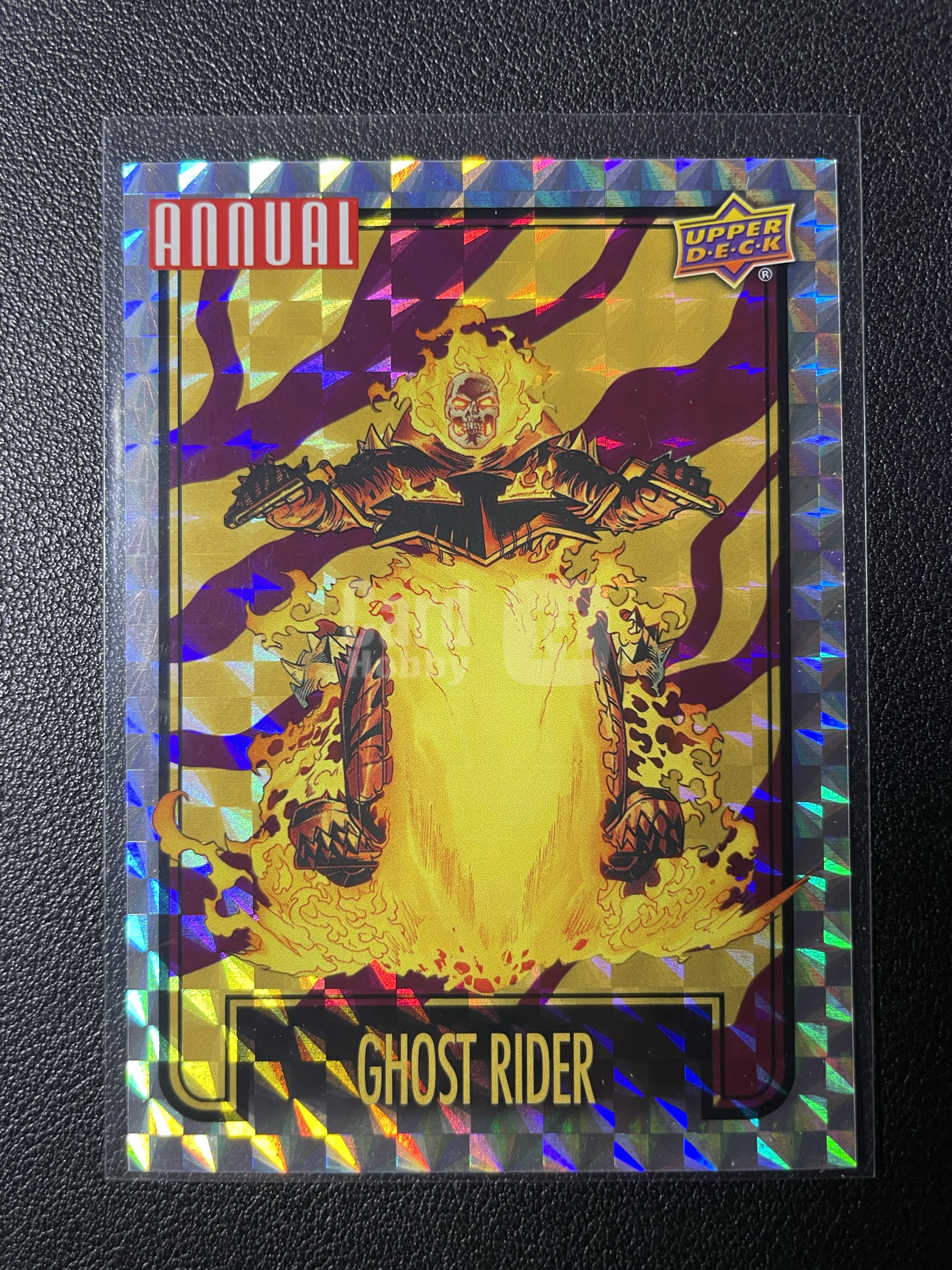 2025 Upper Deck Marvel (MCU) 漫威漫画宇宙年鉴 恶灵骑士 大比例SP 金背闪贴贴纸特卡 序号如图 2022-23 UD 漫威漫画宇宙年度Annual 年鉴系列