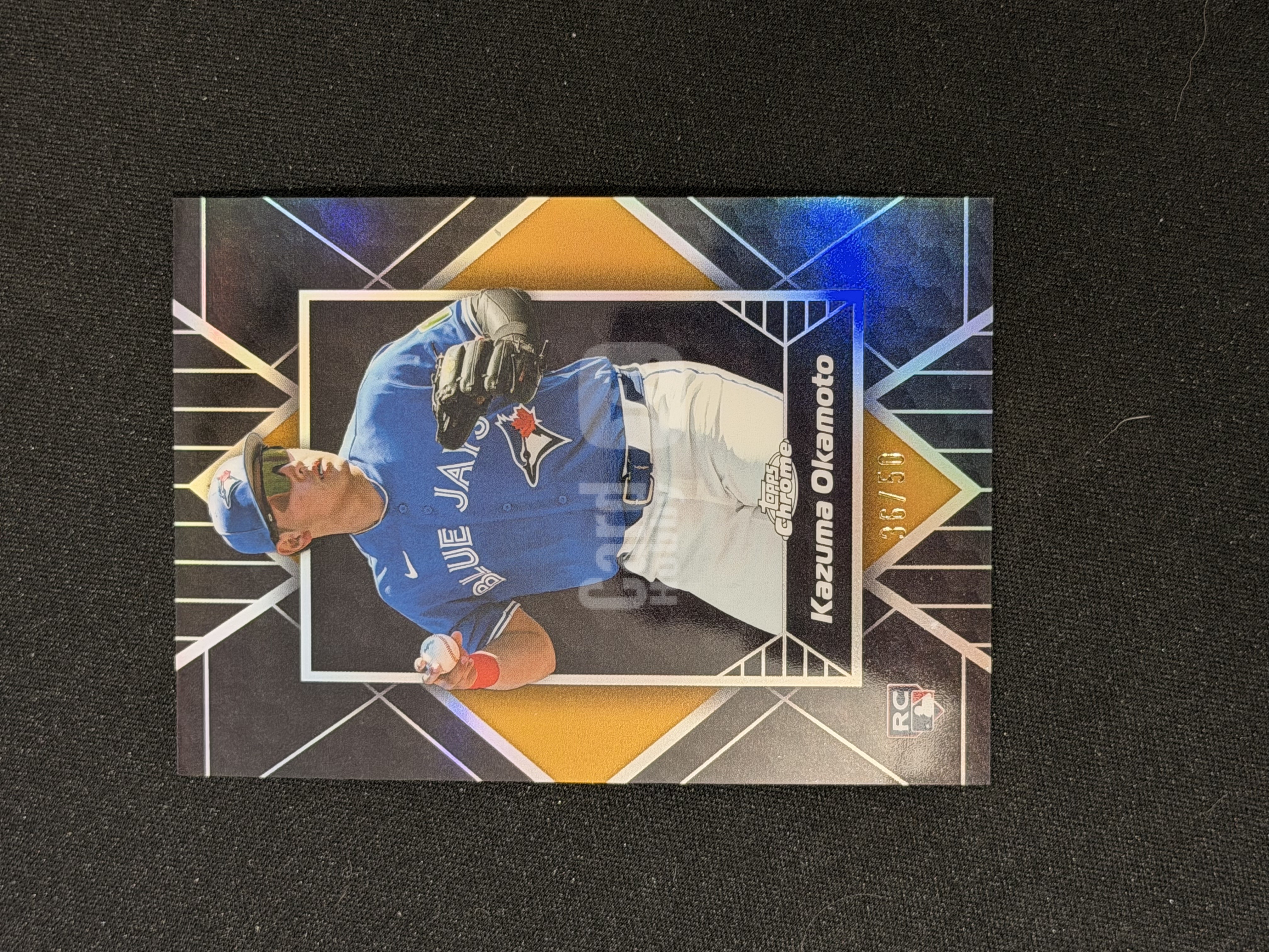 2026 Topps Chrome Kazuma Okamoto RC 棒球 MLB 多伦多蓝鸟 冈本和真 新秀 暗影蚀刻特卡 大比例 金折 36/50编 瑕疵如图 - TJpapa