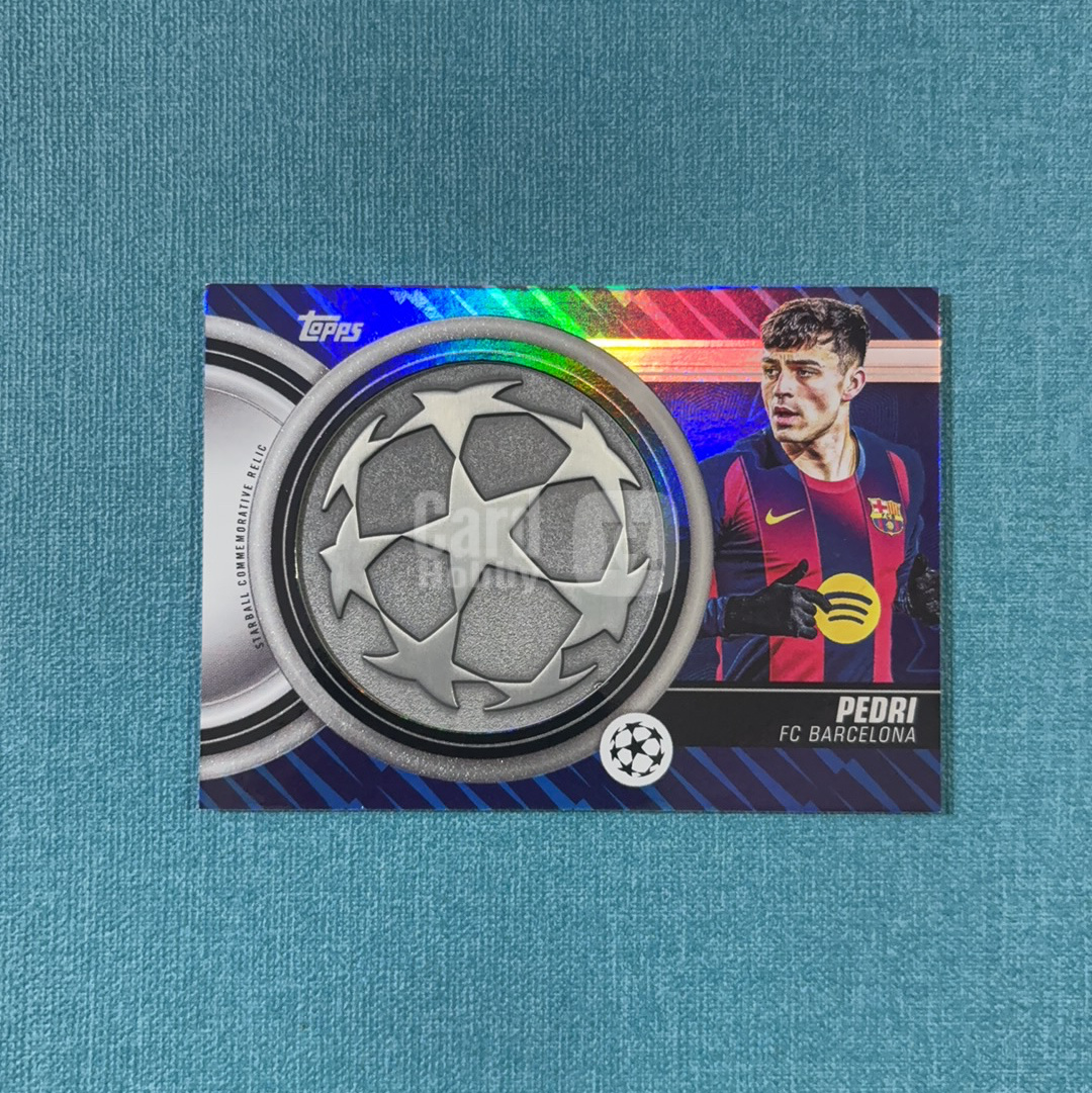 2025-26 Topps UCC 欧战 Pedri 佩德里 物料 实物 铁块 铁板 折射 巴塞罗那 巴萨 卡品如图 XQY