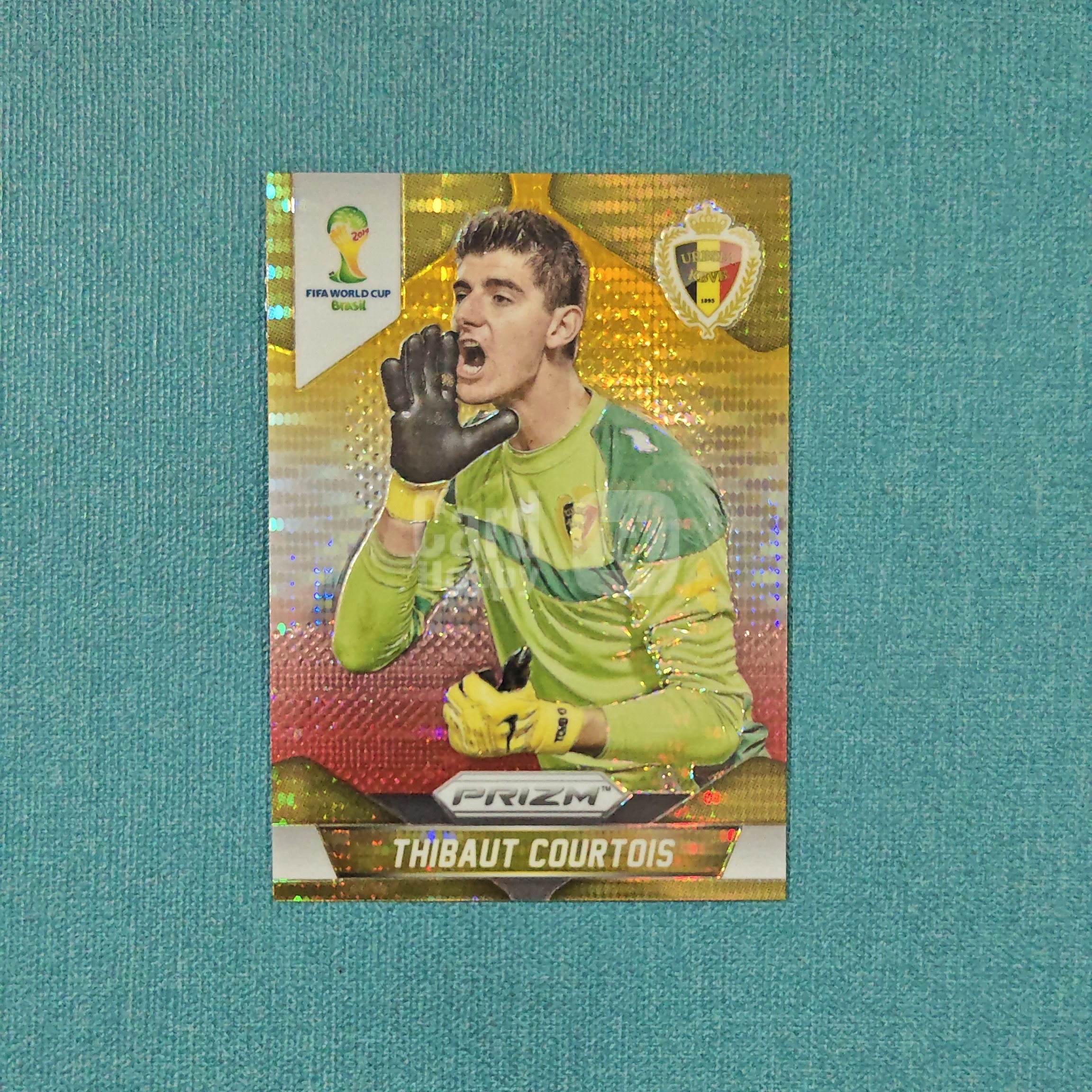 2014 Panini Prizm 世界杯PZ 元年 Thibaut Courtois 库尔图瓦 三色脉冲折 比利时 皇家马德里 皇马 卡品如图 XLM