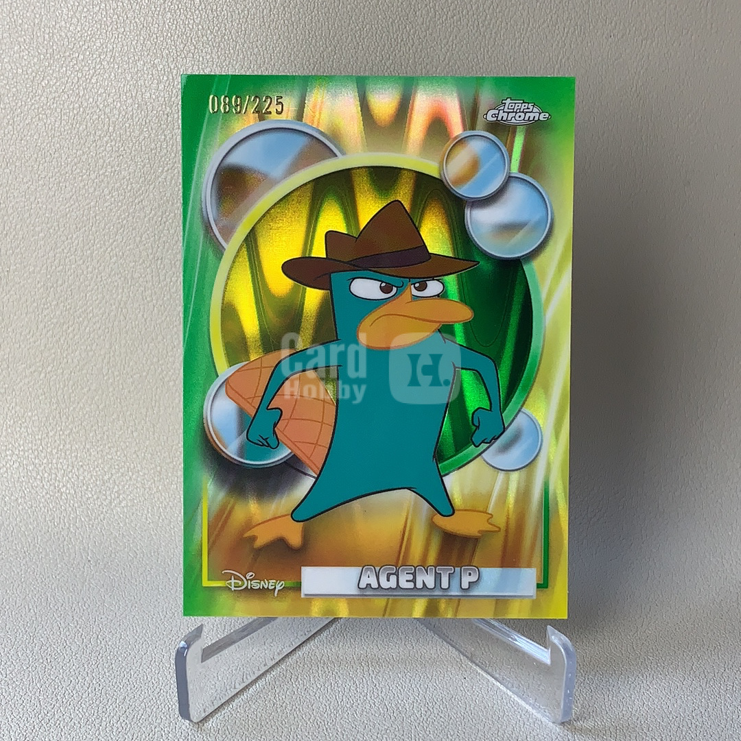 2026 Topps Disney Chrome Hobby 迪士尼 TC Pixar皮克斯 Agent P 鸭嘴兽泰瑞 089/225编 黄绿光波折 RayWave折 品相如图 凑套必备 Yuc
