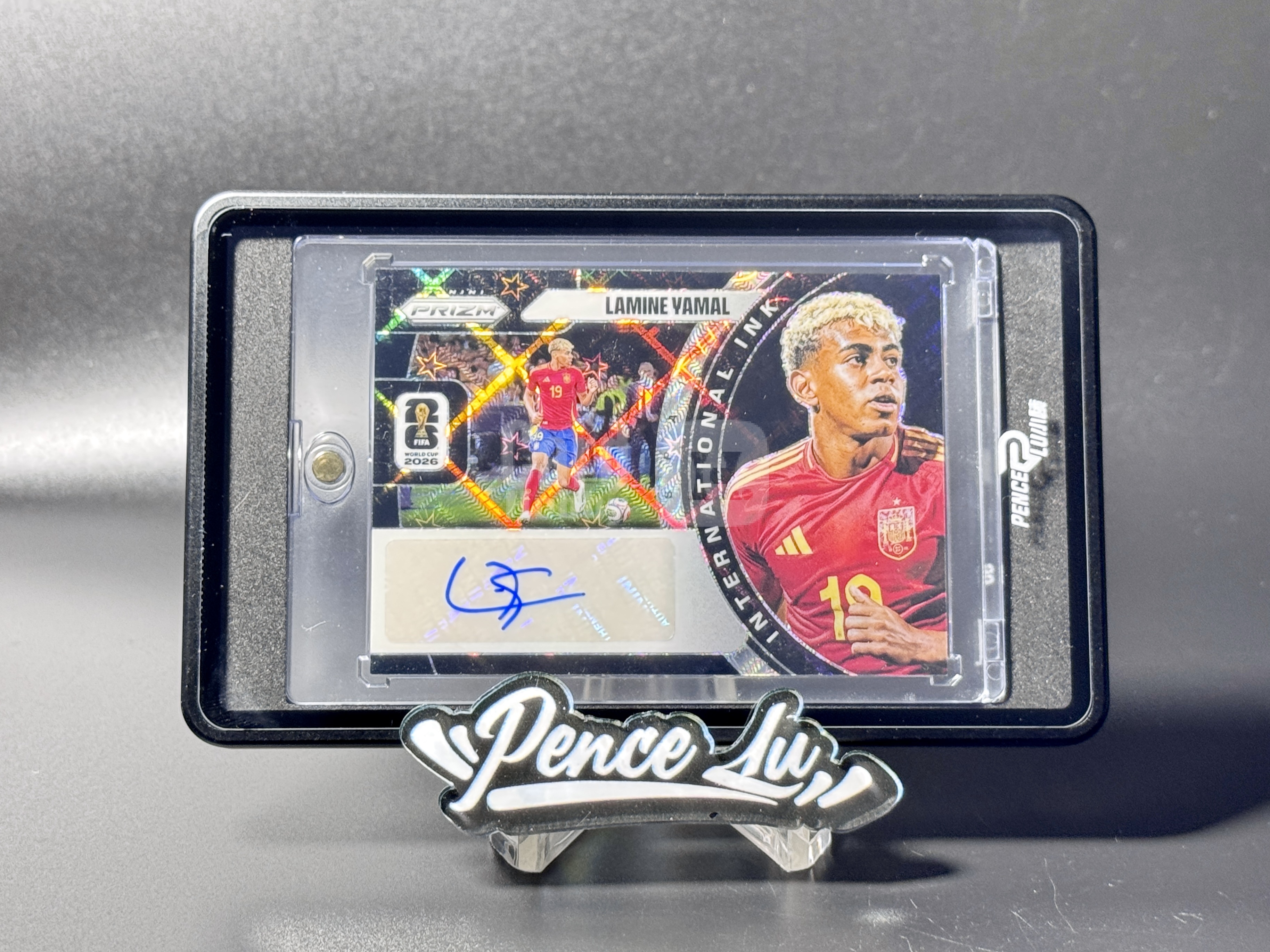 【喷子拍卖】2026 Panini Prizm World Cup Lamine Yamal 世界杯 西班牙 超级新星 亚马尔 黑烟花折 black  签字 一编 1of1 1/1 完美签 大hit卡 未来第一人 轻印看图 送订制壳 YIE