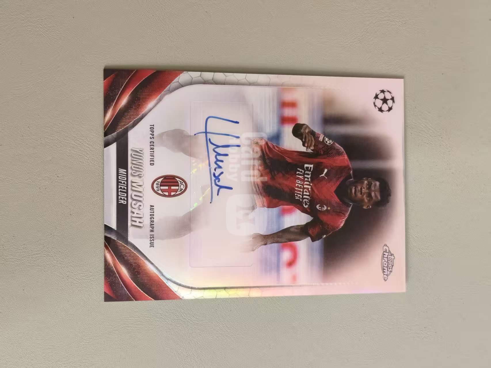 2024 Topps Chrome Yunus Musah 尤努斯 穆萨 签字 银折 欧冠 TC 意甲 AC米兰 美国 中场 卡品如图