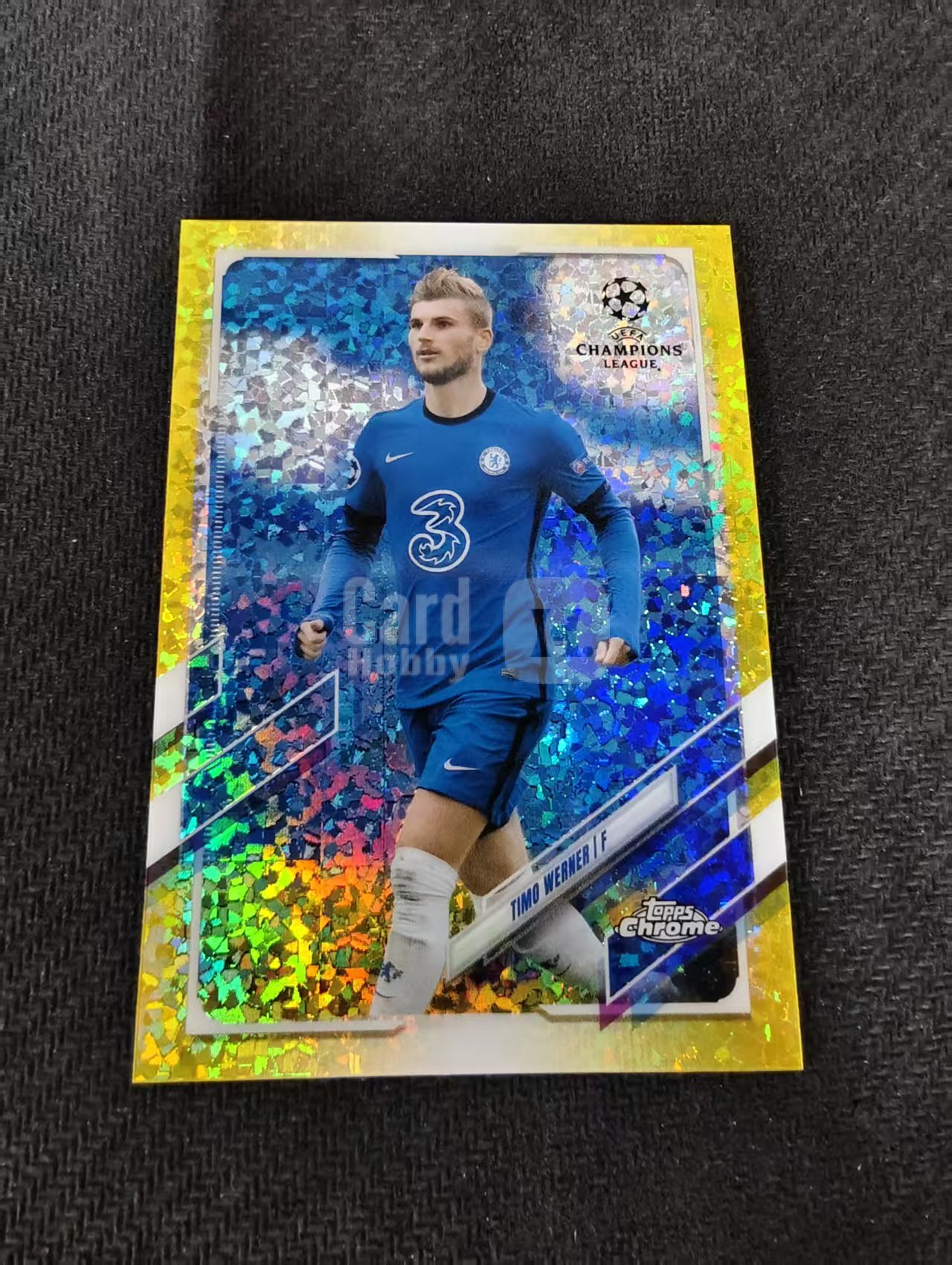 【可合并,不累计】2021 Topps Chrome Timo Werner 蒂莫 维尔纳 切尔西 欧冠 碎花折 299编 瑕疵如图