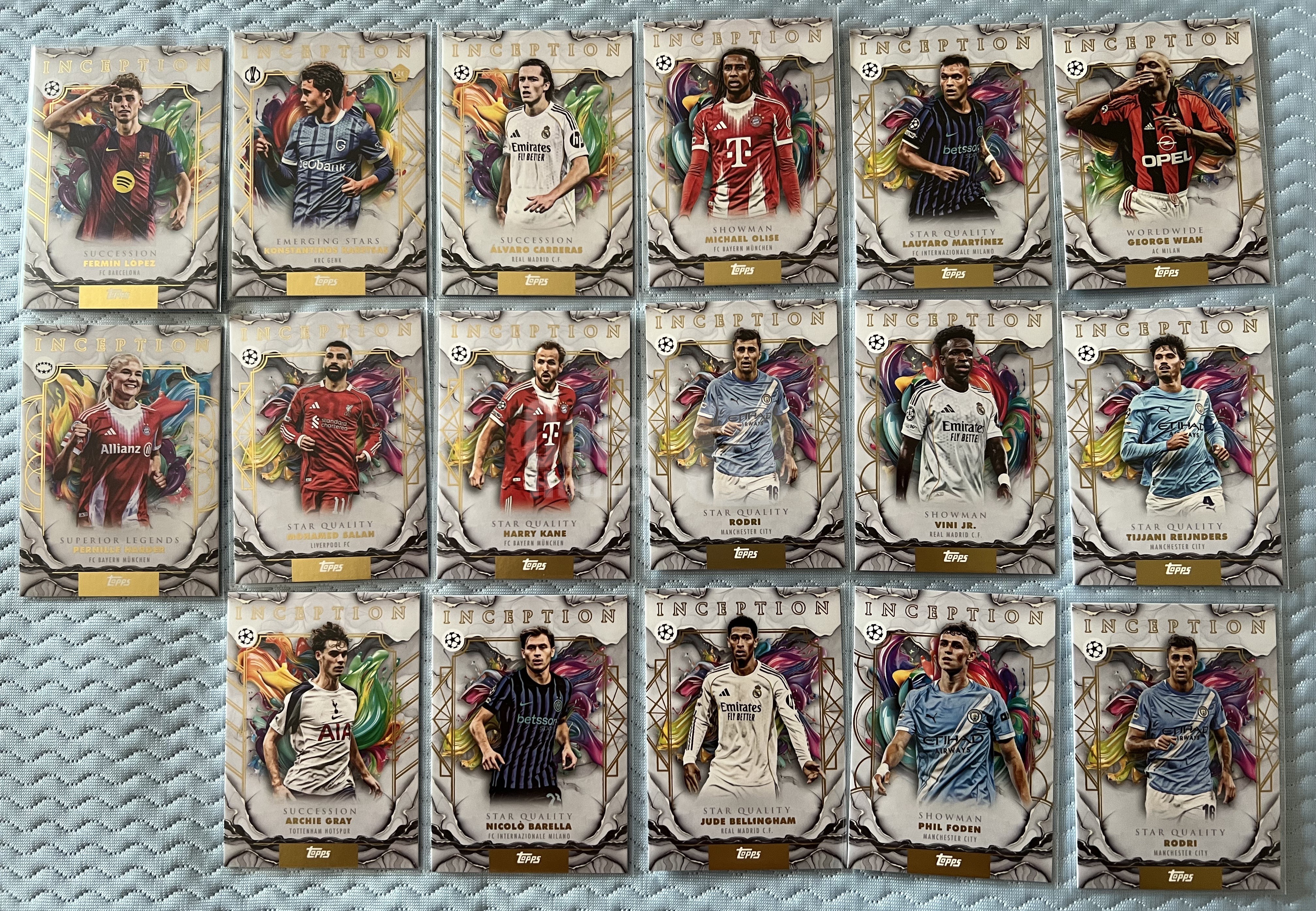 2026 Topps INCEPTION 多人 17张 盗梦系列 足球卡 正base 基础卡 打包!!贝林厄姆 凯恩 福登 奥利赛 萨拉赫 罗德里等!!按需购买!!凑套必备!!