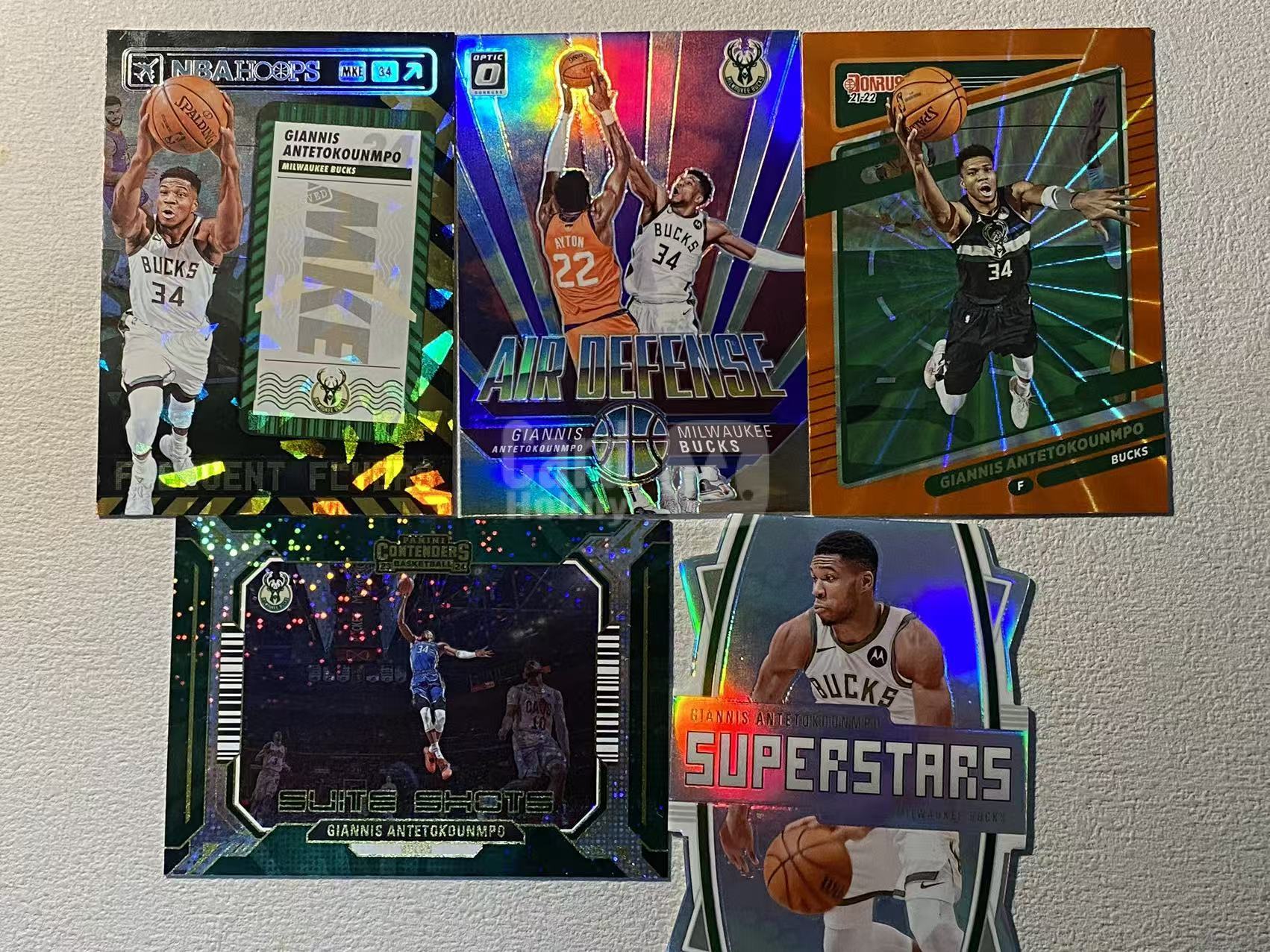 2021-22 Panini NBA Hoops Giannis Antetokounmpo 雄鹿 字母哥 大比例 特卡 折射 5张打包 收藏必备