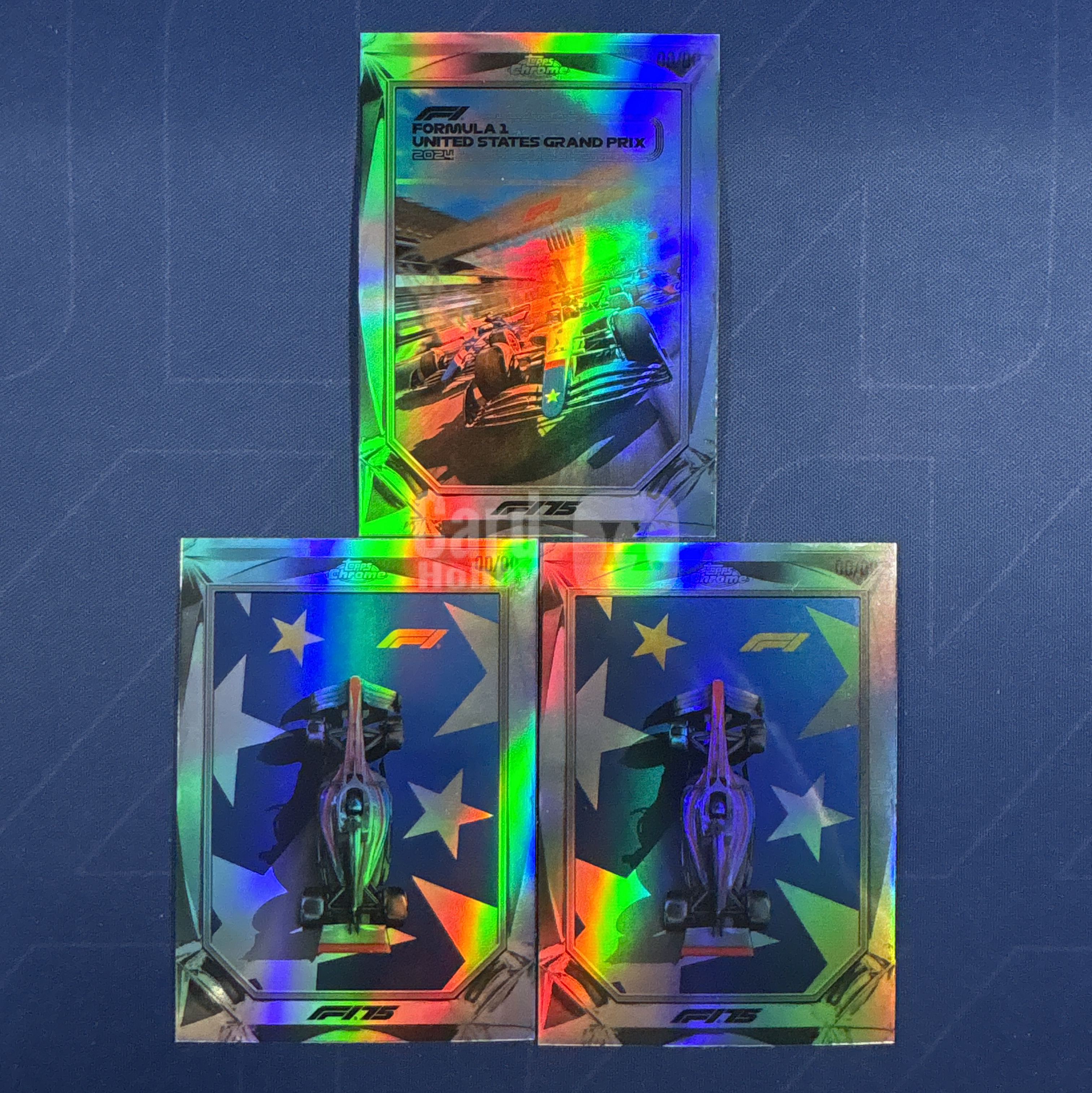 2025 Topps Chrome Diamond Drives 【爆爆代卖】F1 75周年 钻石赛道特卡 美国大奖赛 折射 赛车 3张Lot 专收必备 卡品如图 #靓星