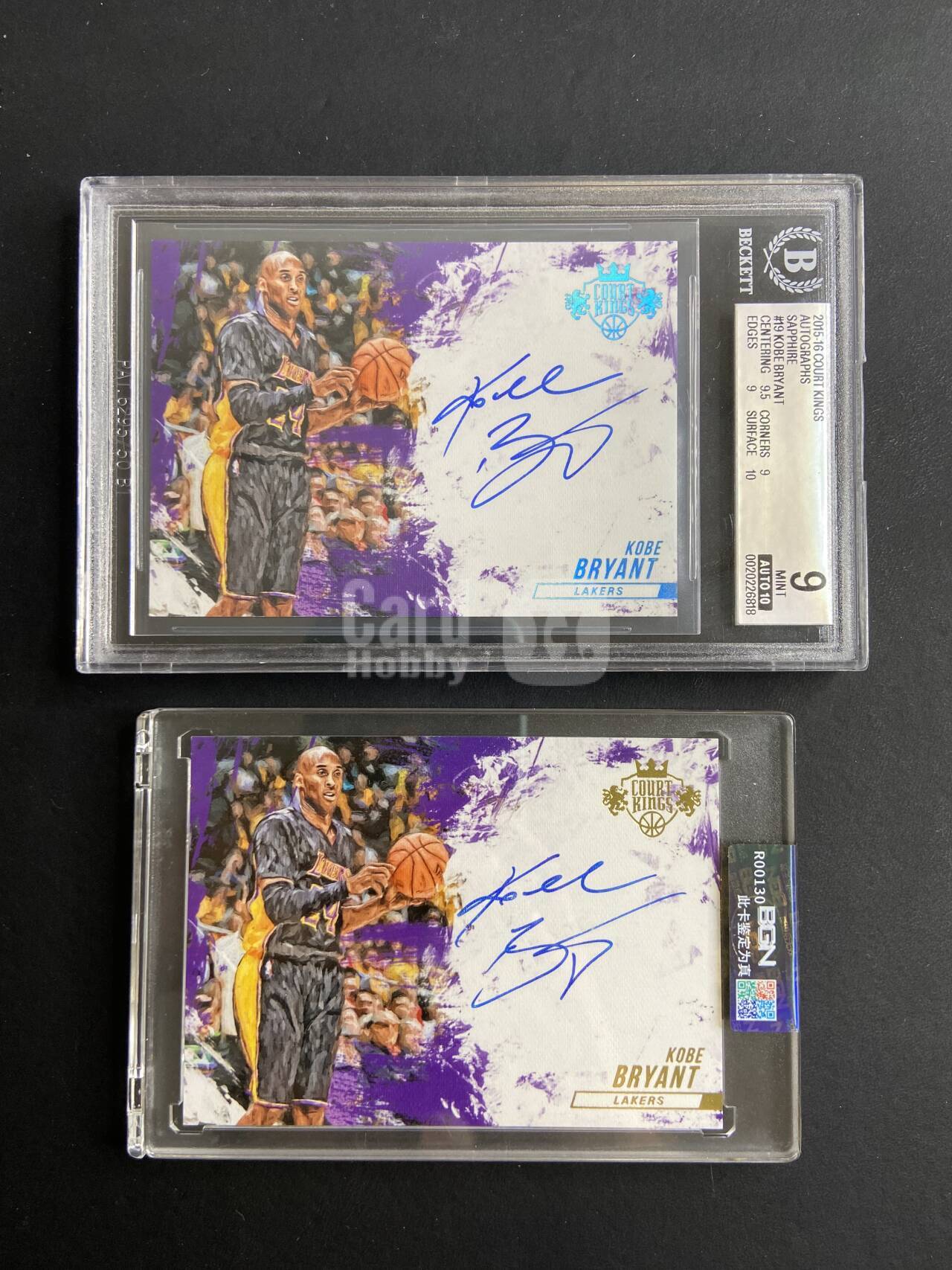 2015-16 Panini Court Kings Kobe Bryant 【肥猫代卖】油画 湖人 科比 布莱恩特 好莱坞之夜球衣选图 签字 卡签 35编 25编 BGS9/10 墨迹满分 2lot