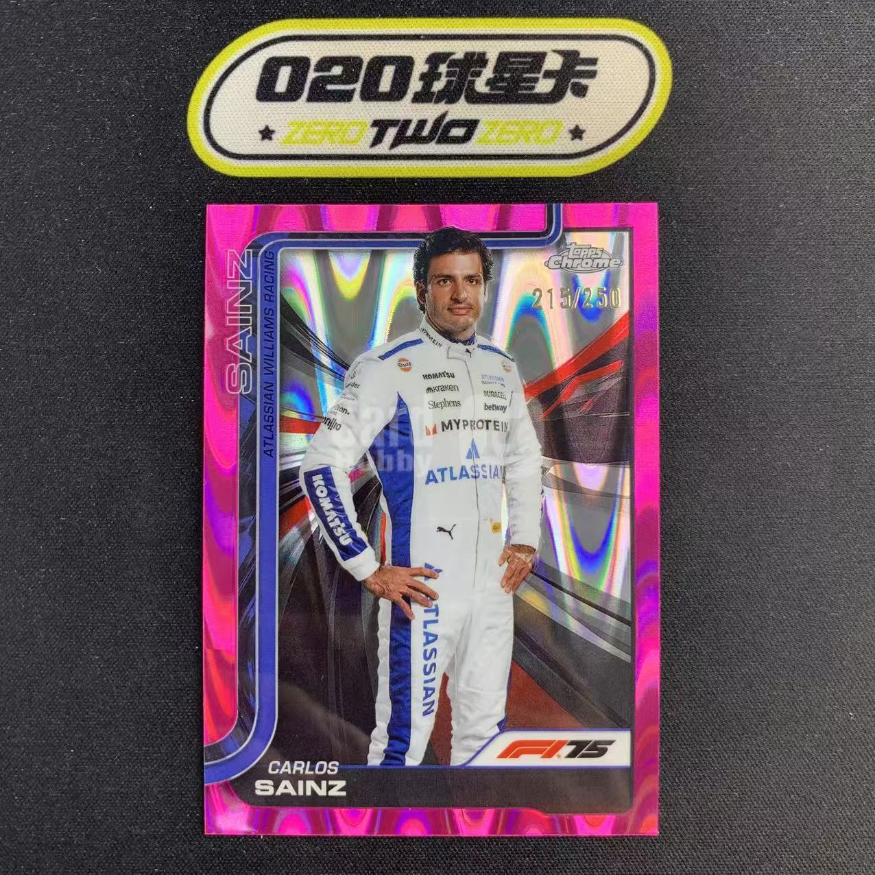 2025-26 Topps Chrome Carlos Sainz 卡洛斯 塞恩斯 215/250编 定妆照 粉熔岩折 威廉姆斯车队 微瑕如图 *KENJi