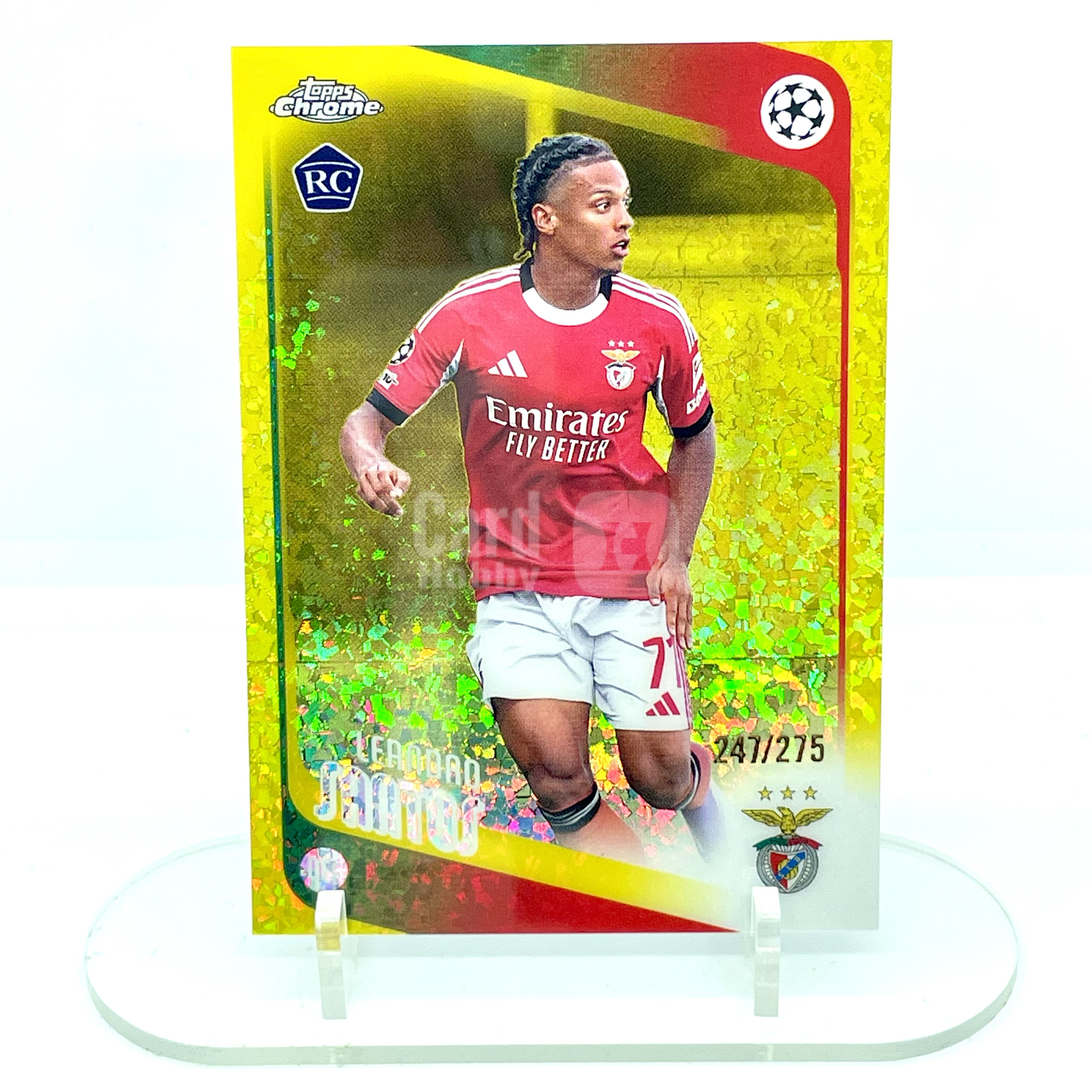 2526 Topps Chrome Benfica Leandro Santos RC Yellow Diamond 247/275编 黄钻石折 莱昂德罗 桑托斯 新秀 本菲卡 欧冠【芥末-阿玮】