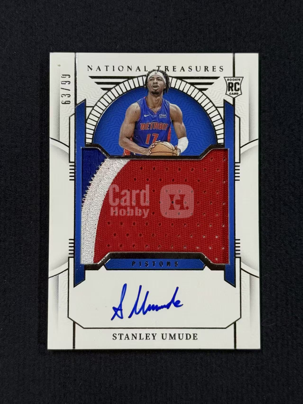 2023-24 Panini National Treasures Stanley Umude 【未定义潮】斯坦利 乌穆德 活塞 国宝 新秀 RC 正RPA 大窗 卡签 /99编 卡品如图 杜01
