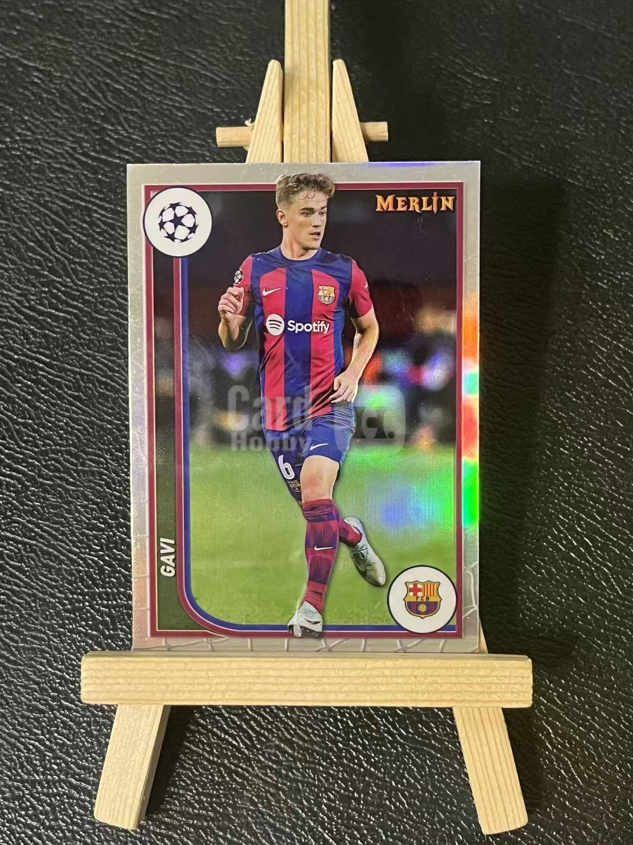2024 Topps merlin gavi 加维 巴萨 梅林 银折 欧冠 实卡精美 卡品如图 LA-3
