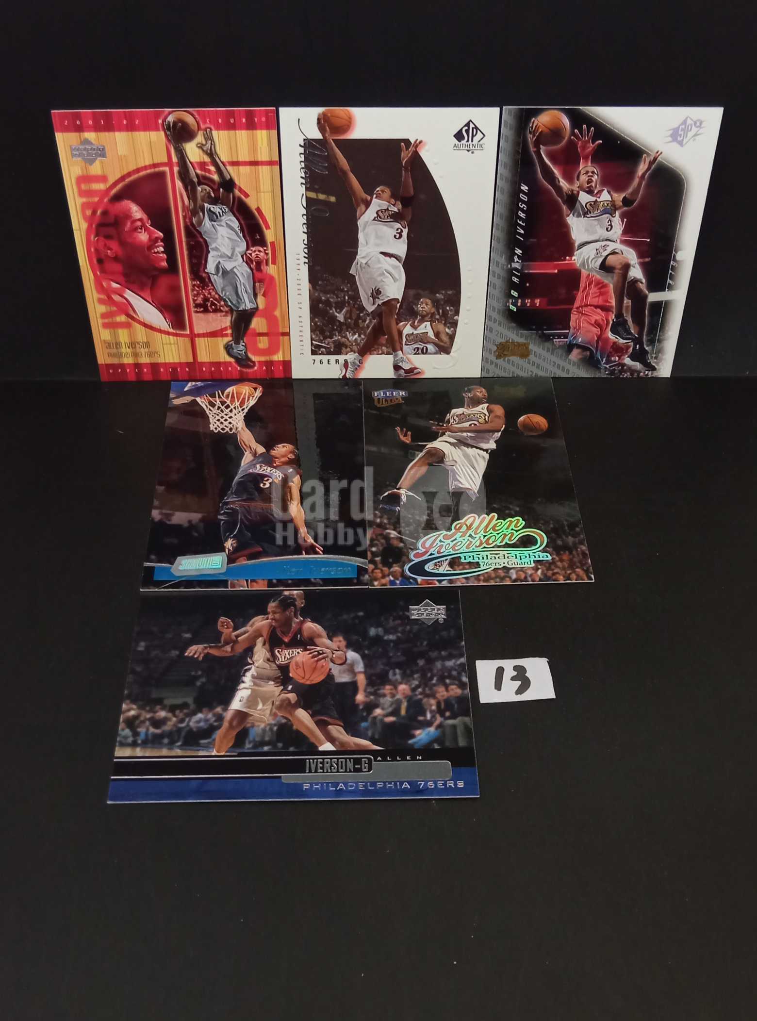 【DC拍卖】7.19 艾伦・艾弗森 6 张球星卡合集 Upper Deck/SP Authentic/Fleer 费城 76 人队 多系列老卡