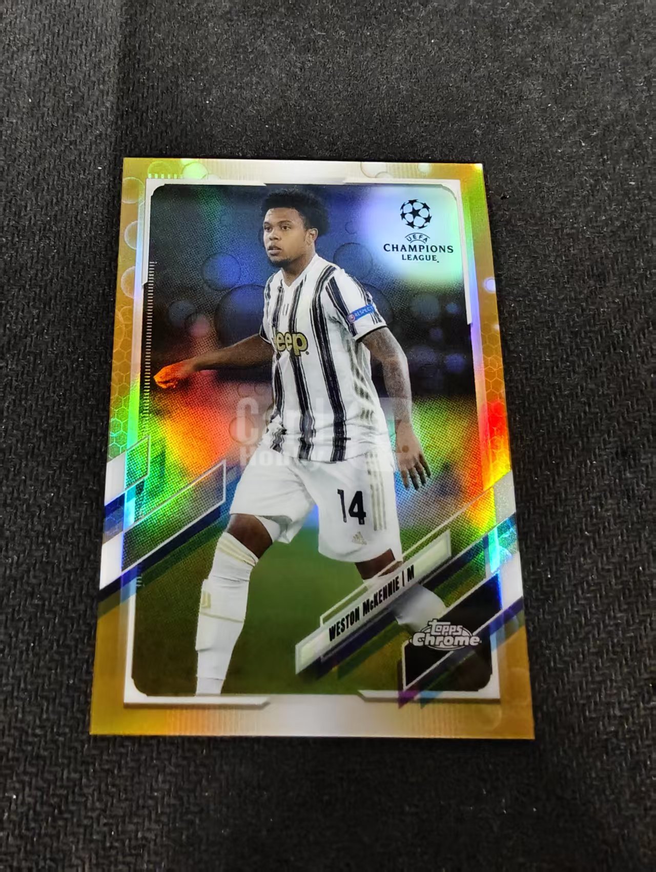 【可合并,不累计】2021 Topps Chrome weston mckennie 欧冠 韦斯顿 麦肯尼 美国 尤文图斯 橙泡泡折 大比例 划痕 边角瑕疵 #79