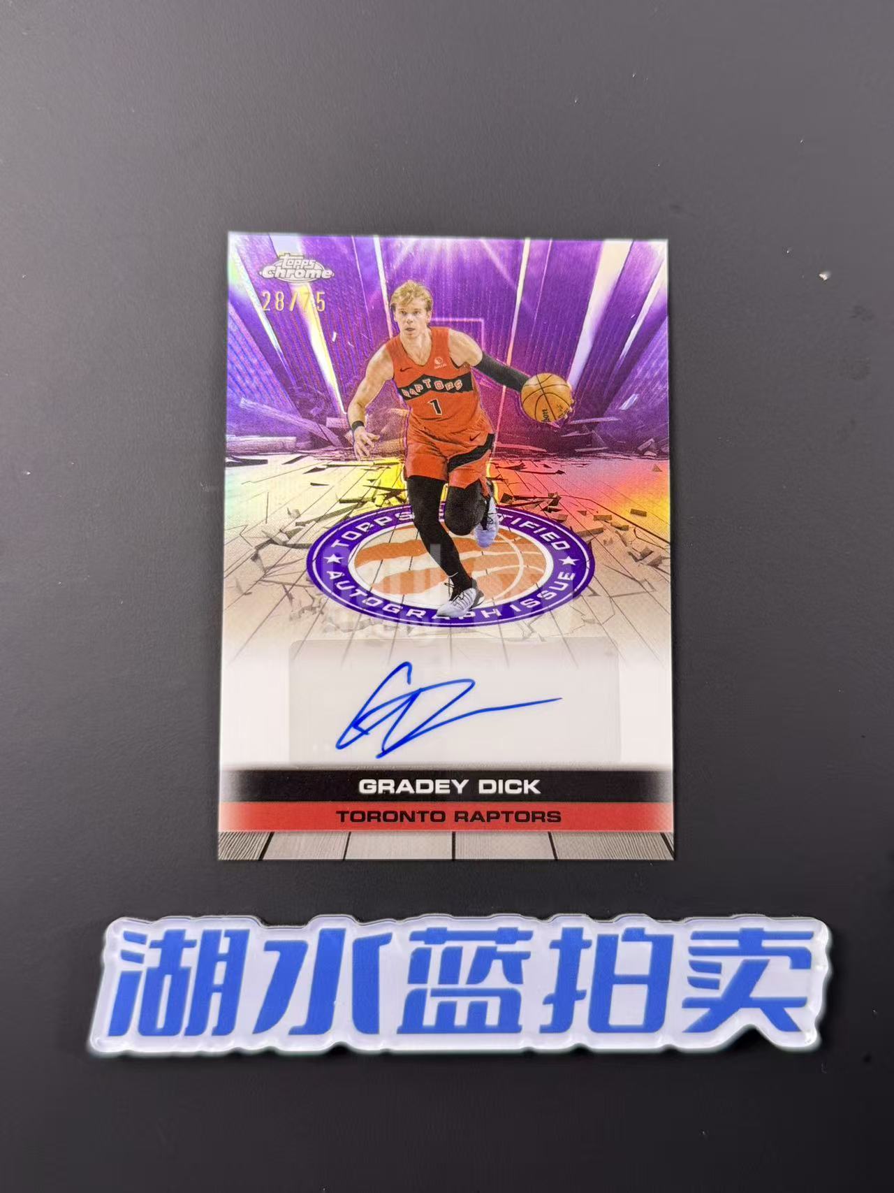 2025 Topps Chrome Gradey Dick 格雷迪 迪克 猛龙 签字 紫折 28/75编【湖水蓝拍卖】erfan
