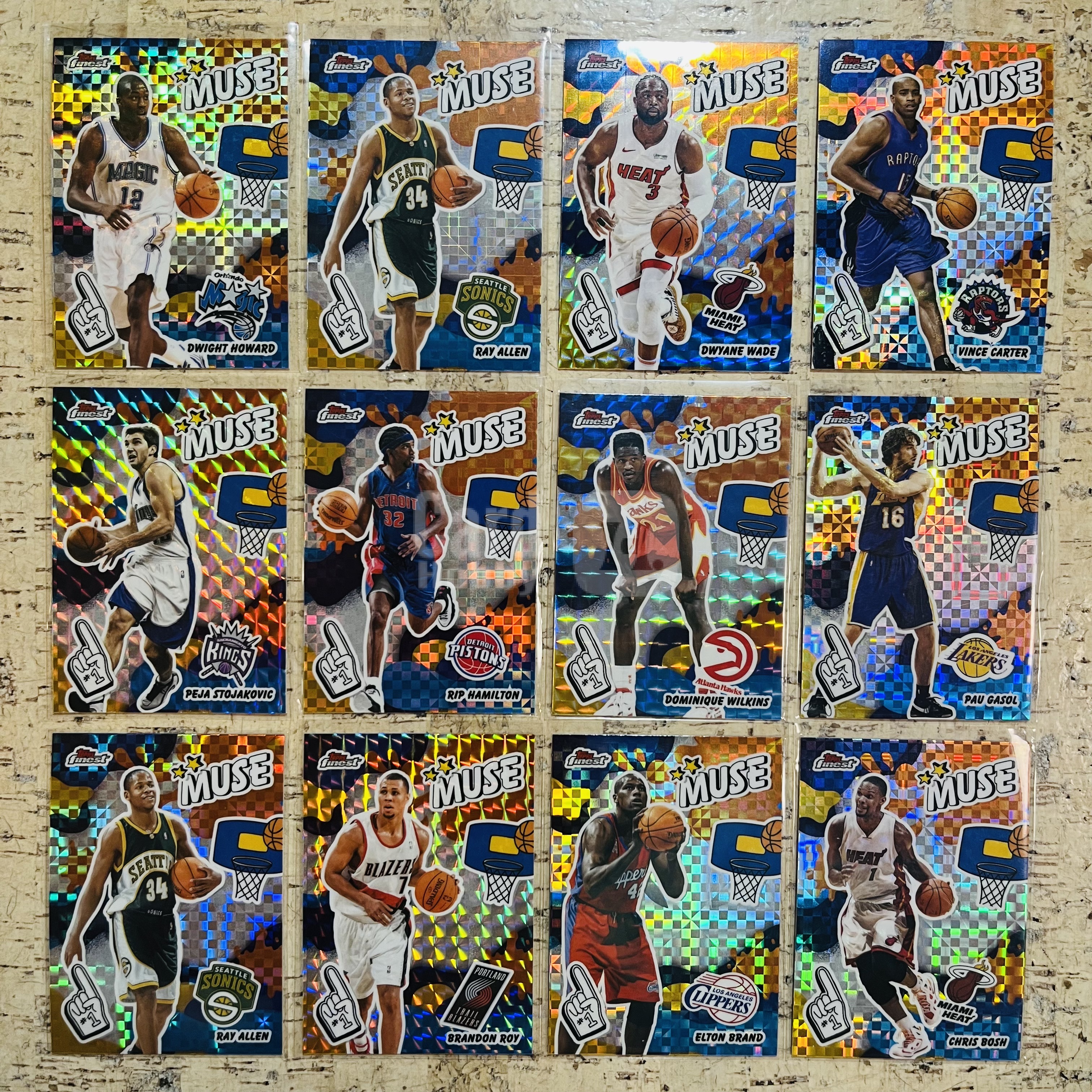 2025-26 Topps Finest Vince Carter 棋盘折 格子折 muse 传奇 特卡 12张打包 文斯 卡特 韦德 带队 此标有膜无夹【小卡迷拍卖 可累积半年】