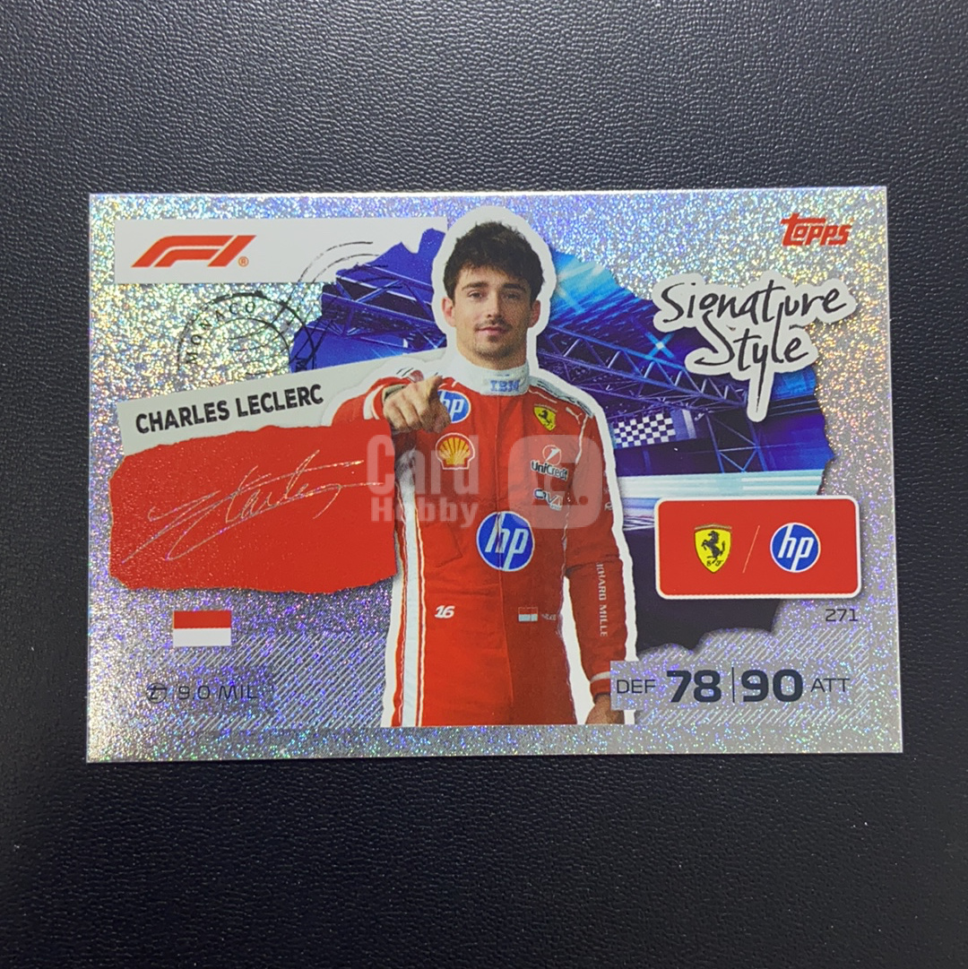 【小牛代拍】2026 F1 Topps Turbo Attax 游戏版 Charles Leclerc 法拉利 乐扣 勒克莱尔 Signature Style 特卡 签字 印签 银碎闪卡品如图(男)