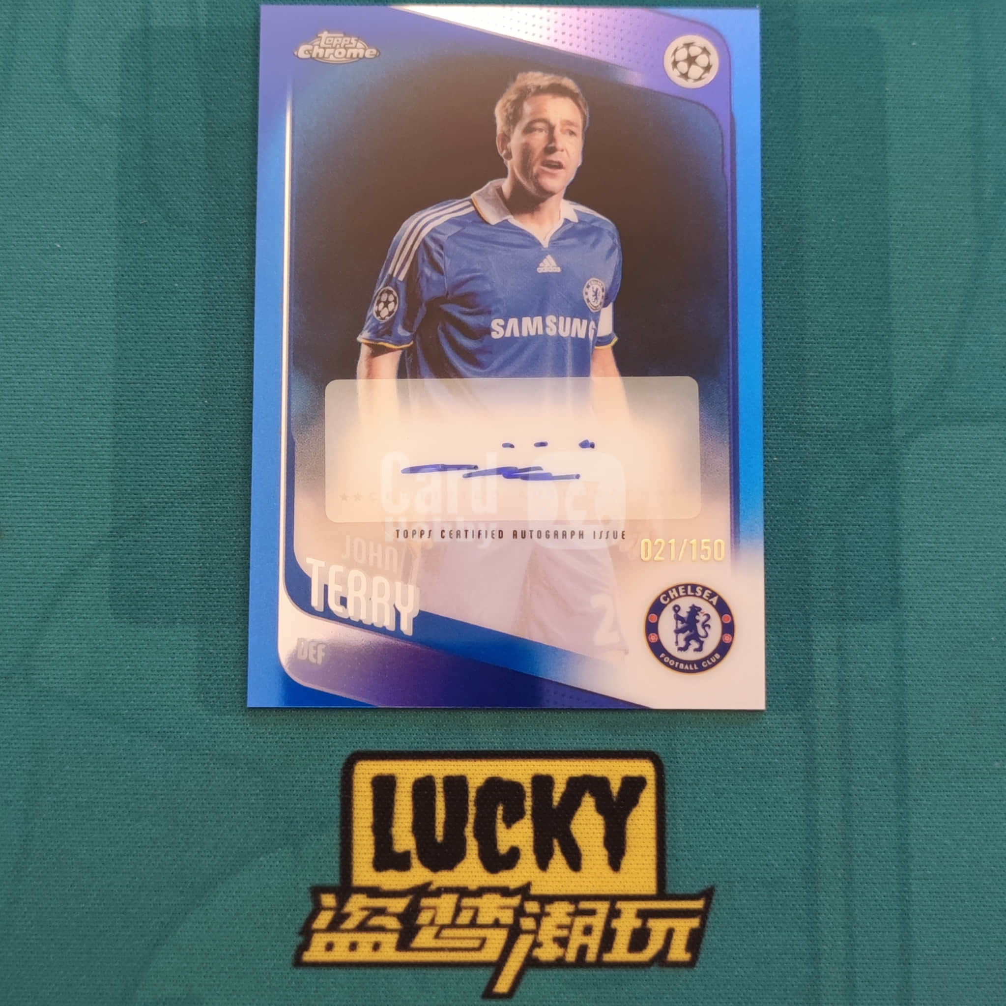 2025-26 Topps Chrome John Terry 【盗梦潮玩】欧战 正系列 ‌约翰·特里 021/150编 正蓝折 签字 英格兰 切尔西传奇-胡总