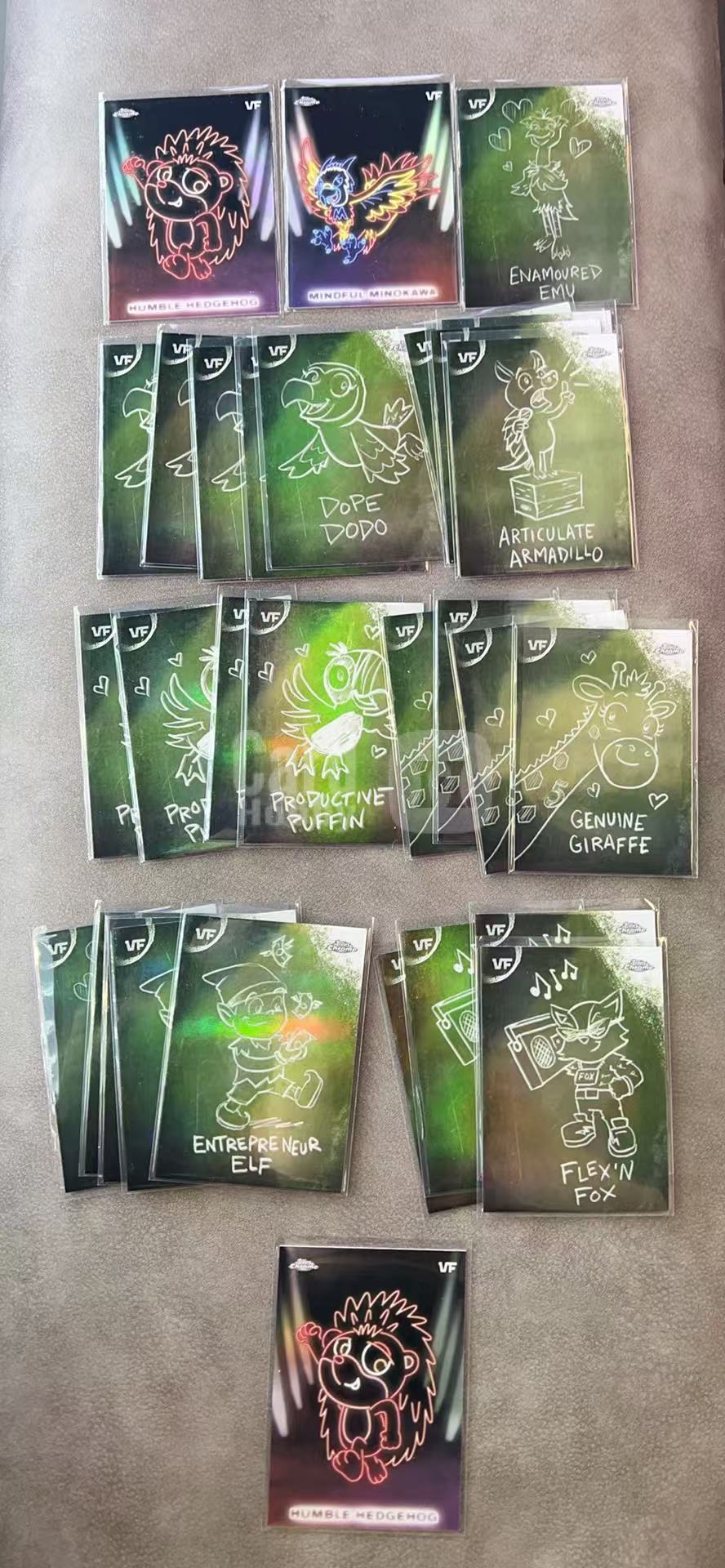 8283【330球星卡实体店代卖】2026 Topps Chrome VF VeeFriends 红身刺猬 潮酷狐狸 真诚的长颈鹿 等30张 无卡具 仅顺丰寄 (WWTY)