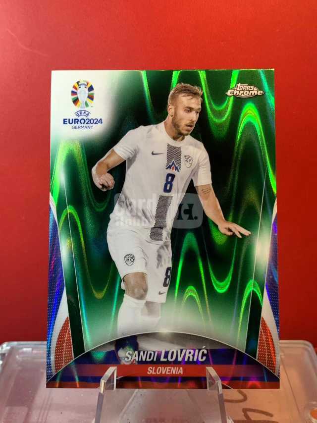 （老末精品代拍)E 17 2024 Topps chrome 欧洲杯元年TC sandi lovric 桑迪 洛夫里克 斯洛文尼亚 绿熔岩折 SSP 顺丰 免费代拍