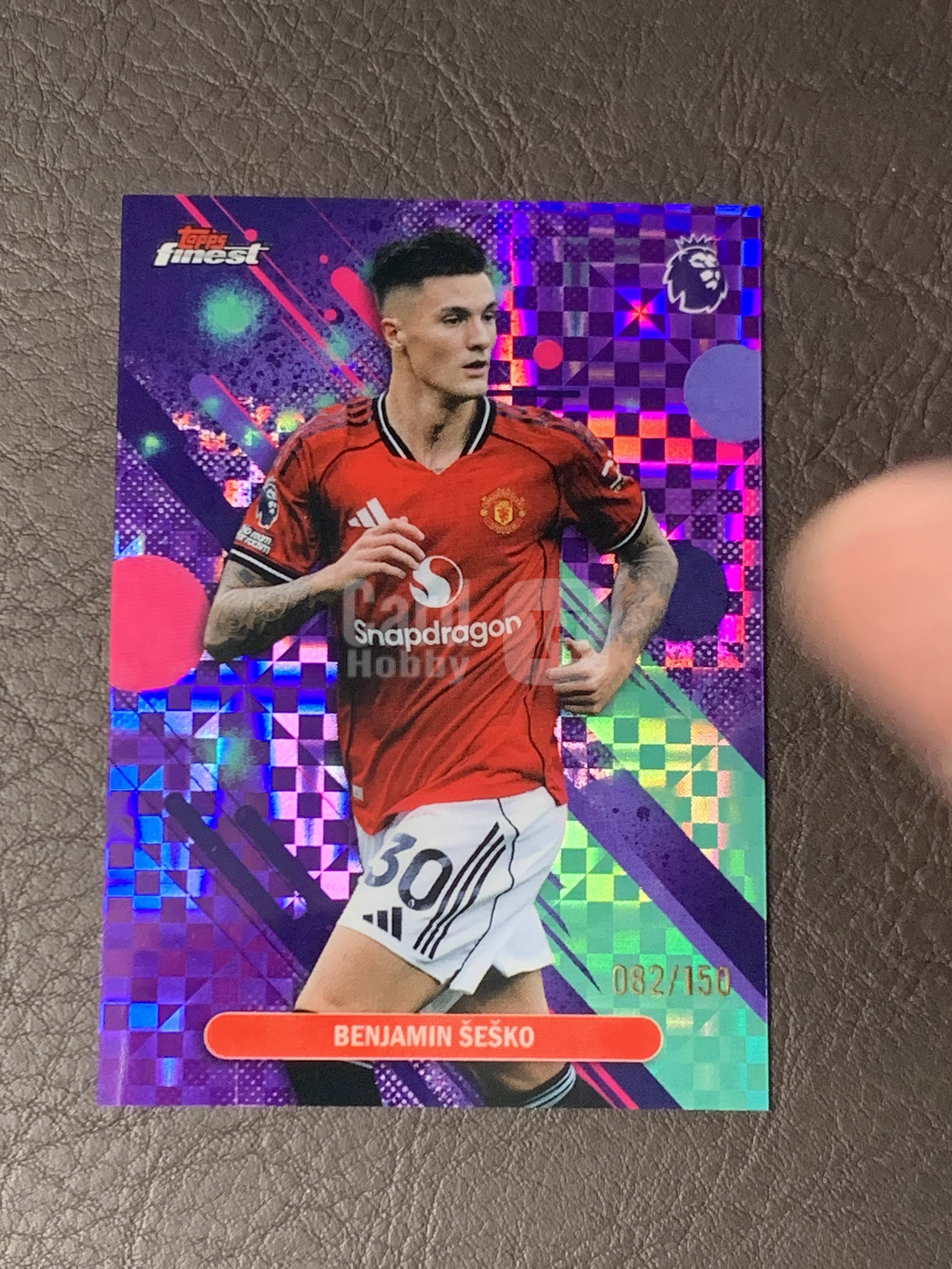 2026 Topps Finest Benjamin Sesko 曼联 本杰明 塞斯科 一级 蓝折 82/150编 莱比锡红牛