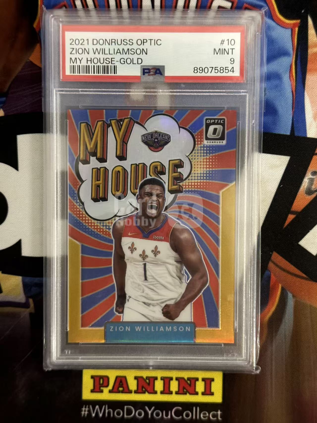 2021-22 Panini Donruss Zion Williamson 【小猪包代卖】锡安 my house 09/10编 反同背 金折 PSA9分 optic 特卡 llt